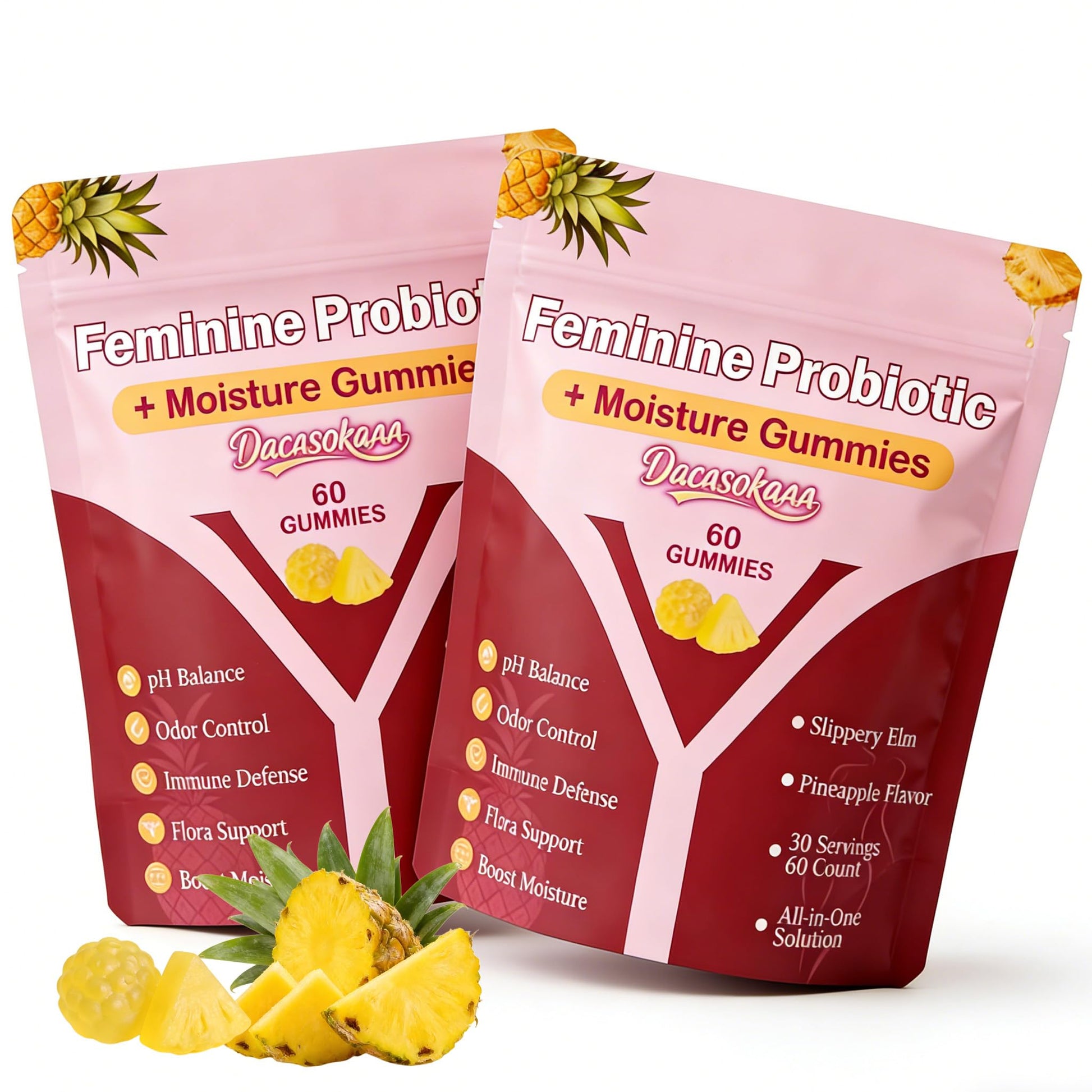 Dakasokaaa Slippery Kitty Probiotic Gummies for Women, 60 Gummies