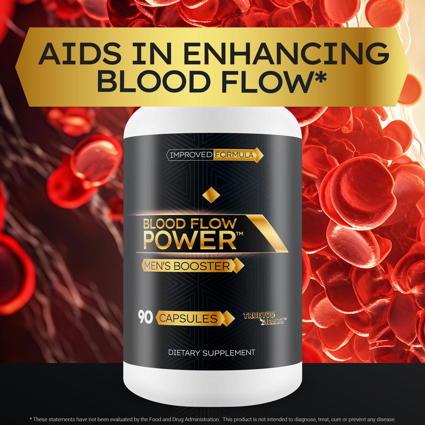 True You Health Blood Flow Power Men's Booster Extra Strength Capsule 90 Count