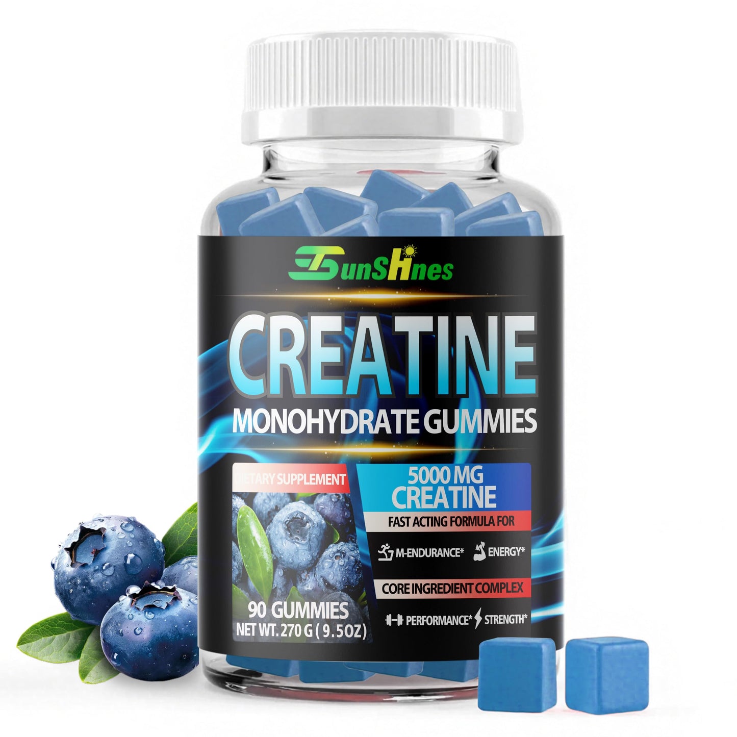Tsunshnes Creatine Monohydrate Gummies, 90 Gummies