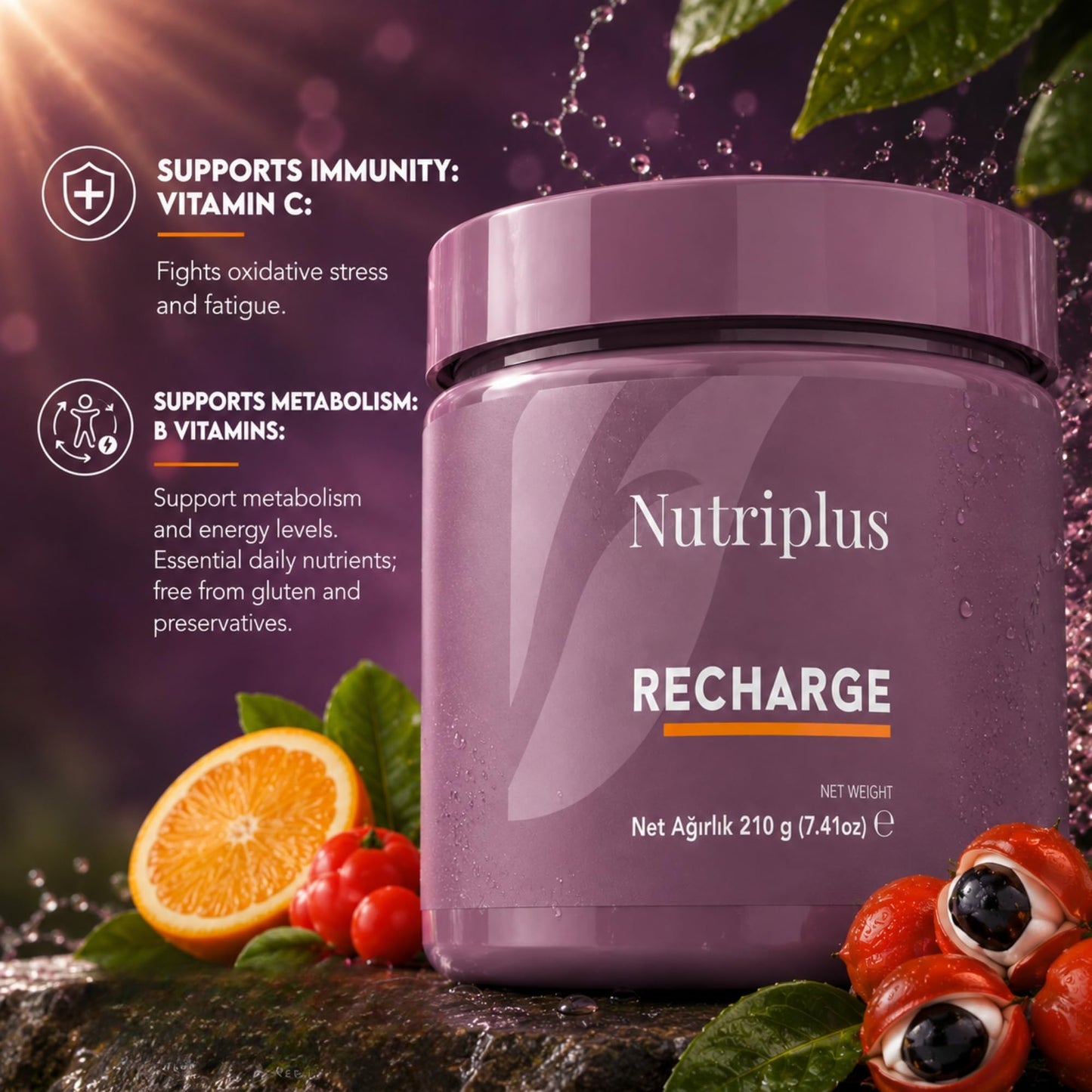 FARMASi Nutriplus Recharge Guarana Extract Powder 7.41 oz