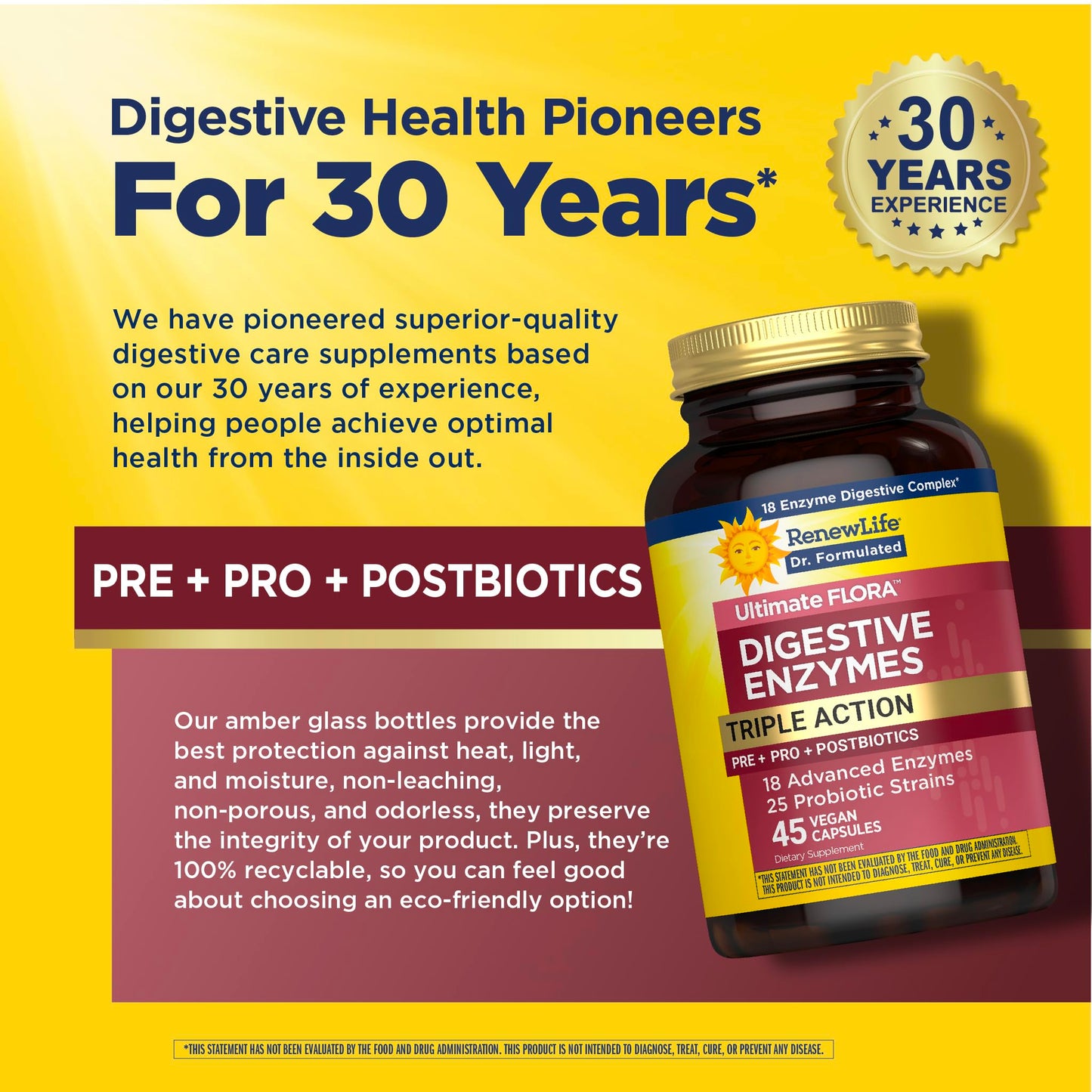 Renew Life Ultimate Flora Digestive Enzymes with Probiotics and Prebiotics Capsules 45