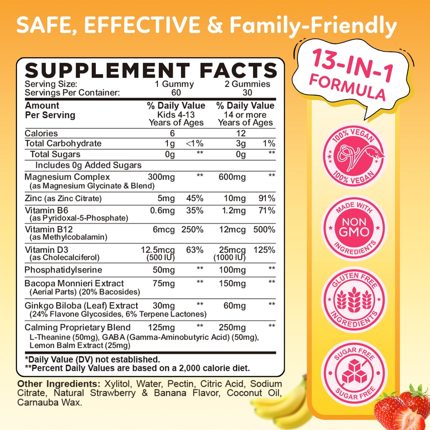 dilib Magnesium Glycinate Gummies for Kids, 60 Count