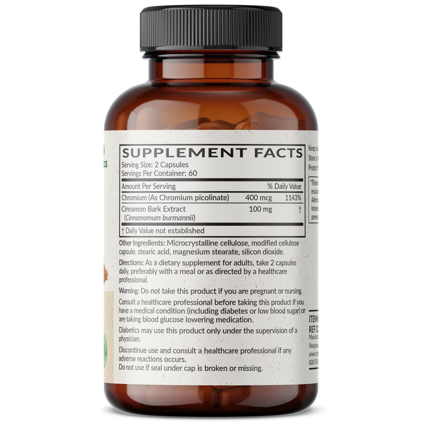 Futurebiotics Cinnamon Plus Chromium Picolinate Supplement Capsules, 120 Capsules