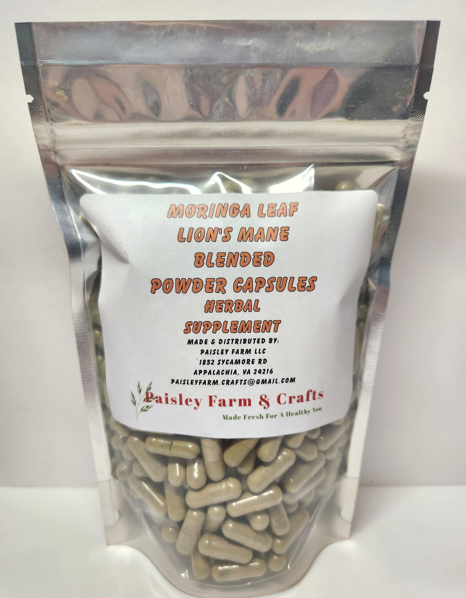 PAISLEY FARM & CRAFTS MADE FRESH FOR A HEALTHY YOU Blended Moringa Leaf/Lion's Mane Powder Capsule 1 Count