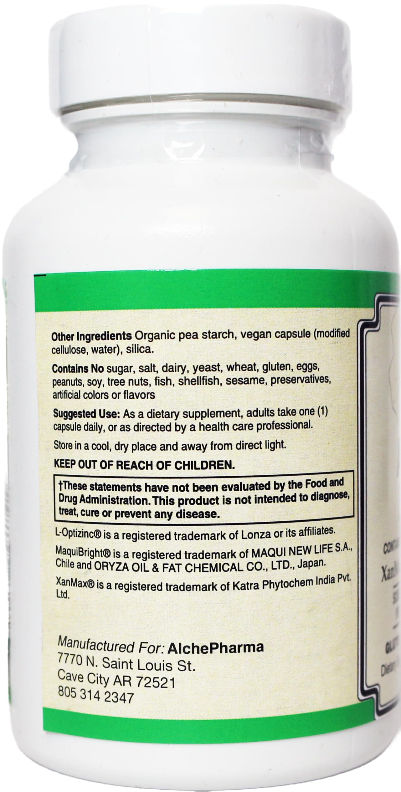 AlchePharma Advanced Eye Care Supplement XanMax Marigold Extract, Lutein & Zeaxanthin Capsule, 1 Count