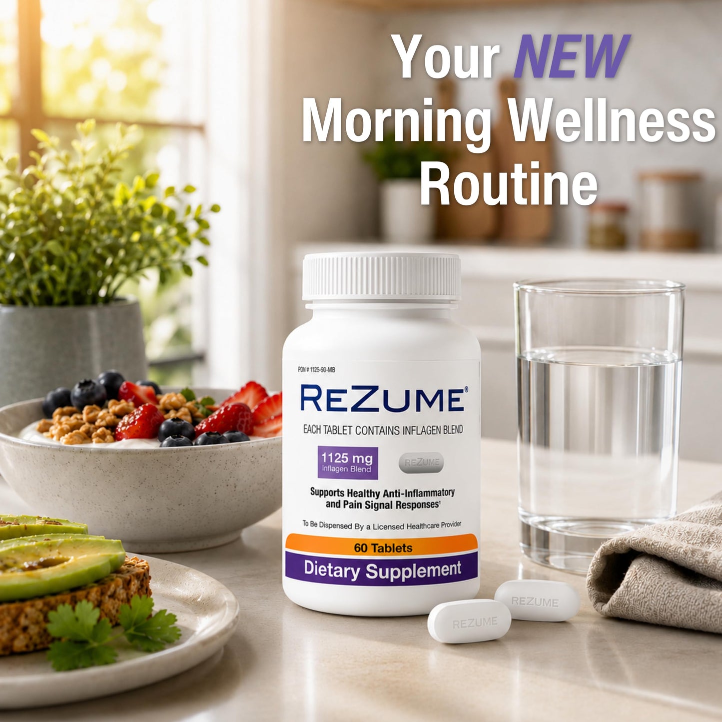 CryoDerm REZUME Tablets Full Spectrum Inflagan Blend Formula, 60 Tablets