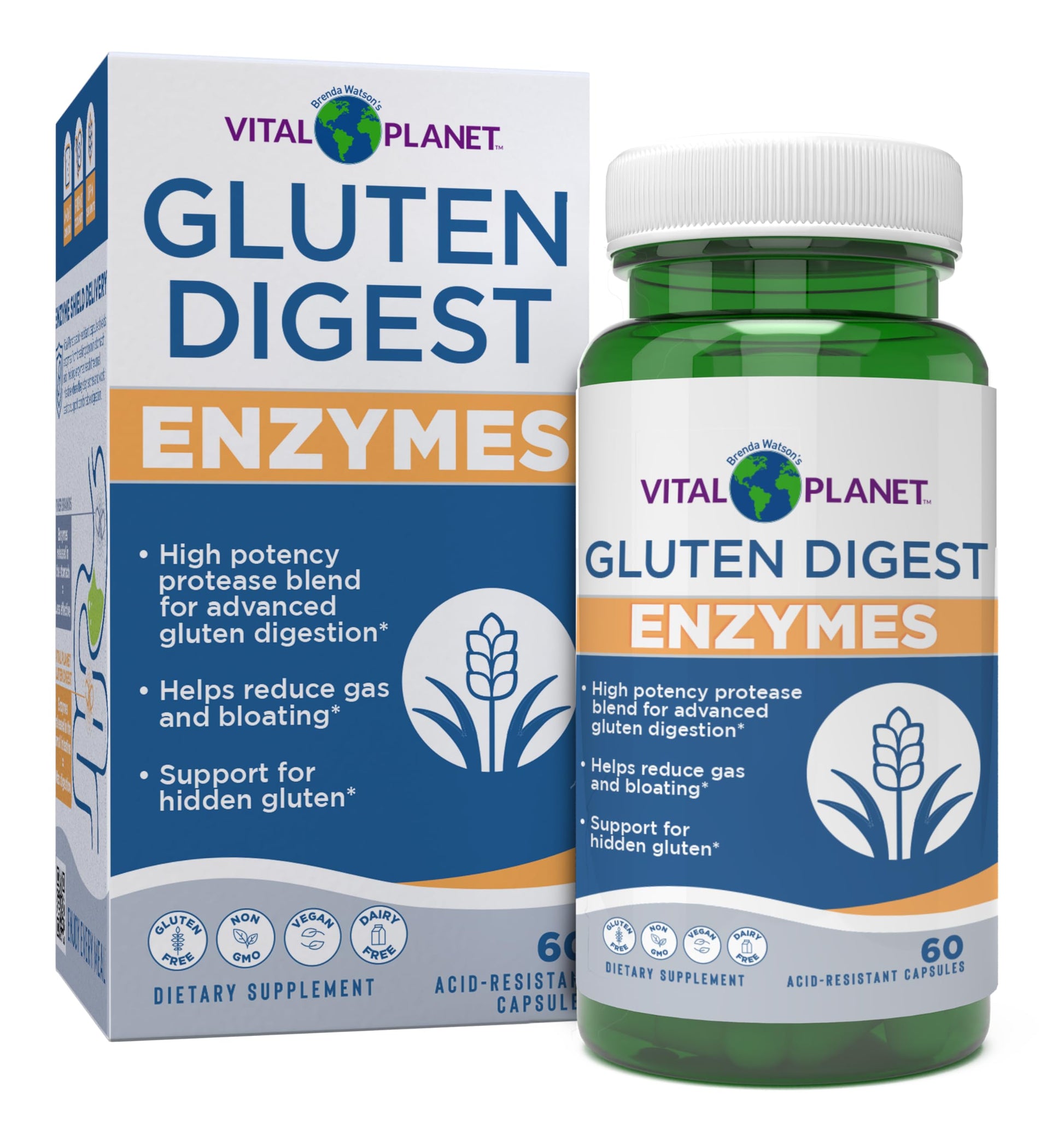 Vital Planet Digestive Enzymes Gluten Digest 60 Capsules