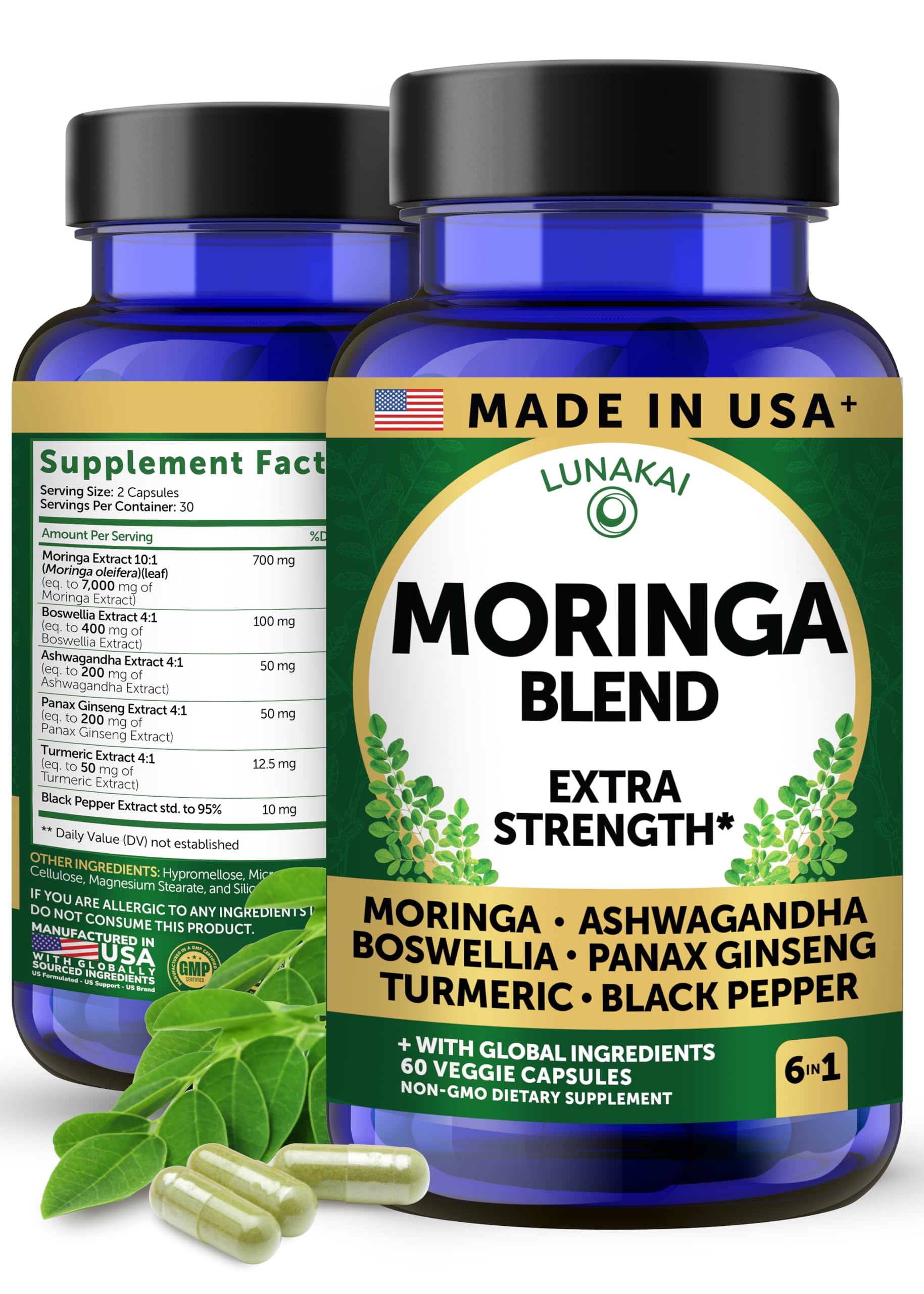 Lunakai Moringa Capsules 60 Count