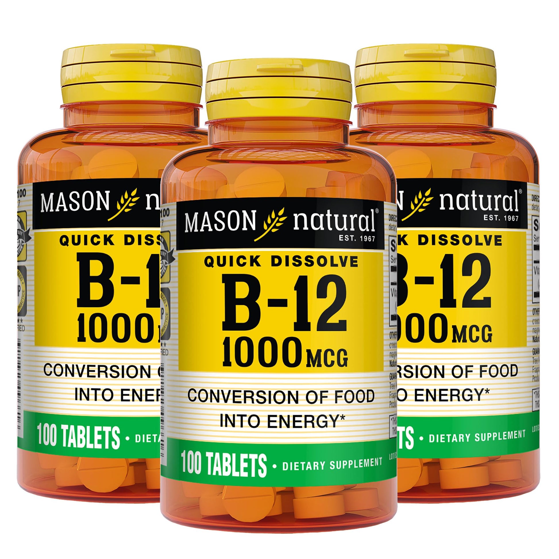 MASON NATURAL Vitamin B-12 1000 mcg Quick Dissolve, 300 Tablets