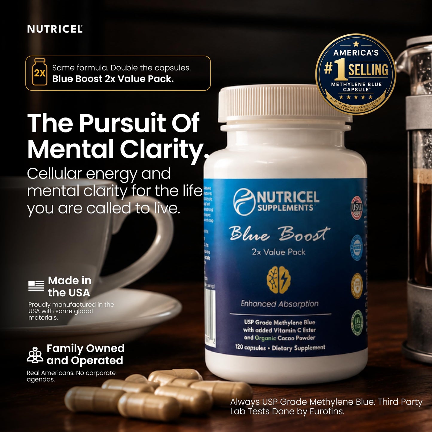 Nutricel Supplements Methylene Blue Capsules 120 Count