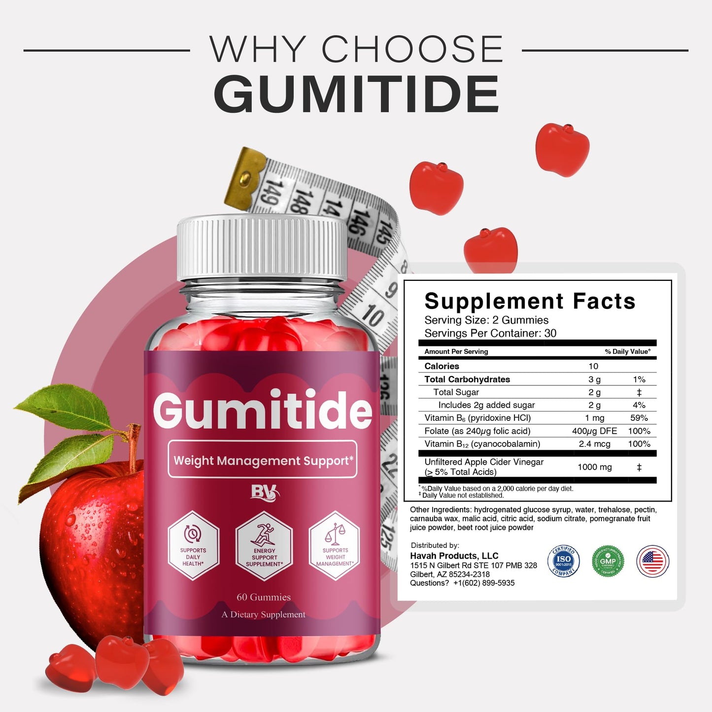 BLUE VIBE Gumitide Gummies 60 Gummies
