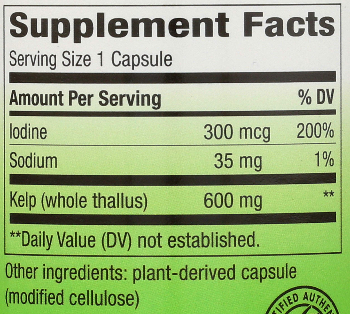 Nature's Way Kelp Capsule 180 Count