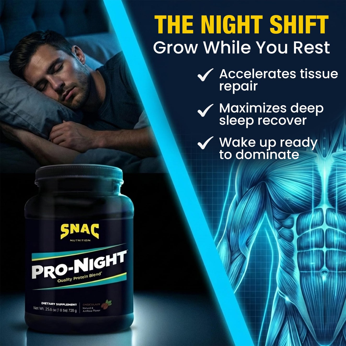 SNAC Pro-Night Protein Powder Blend 25.6