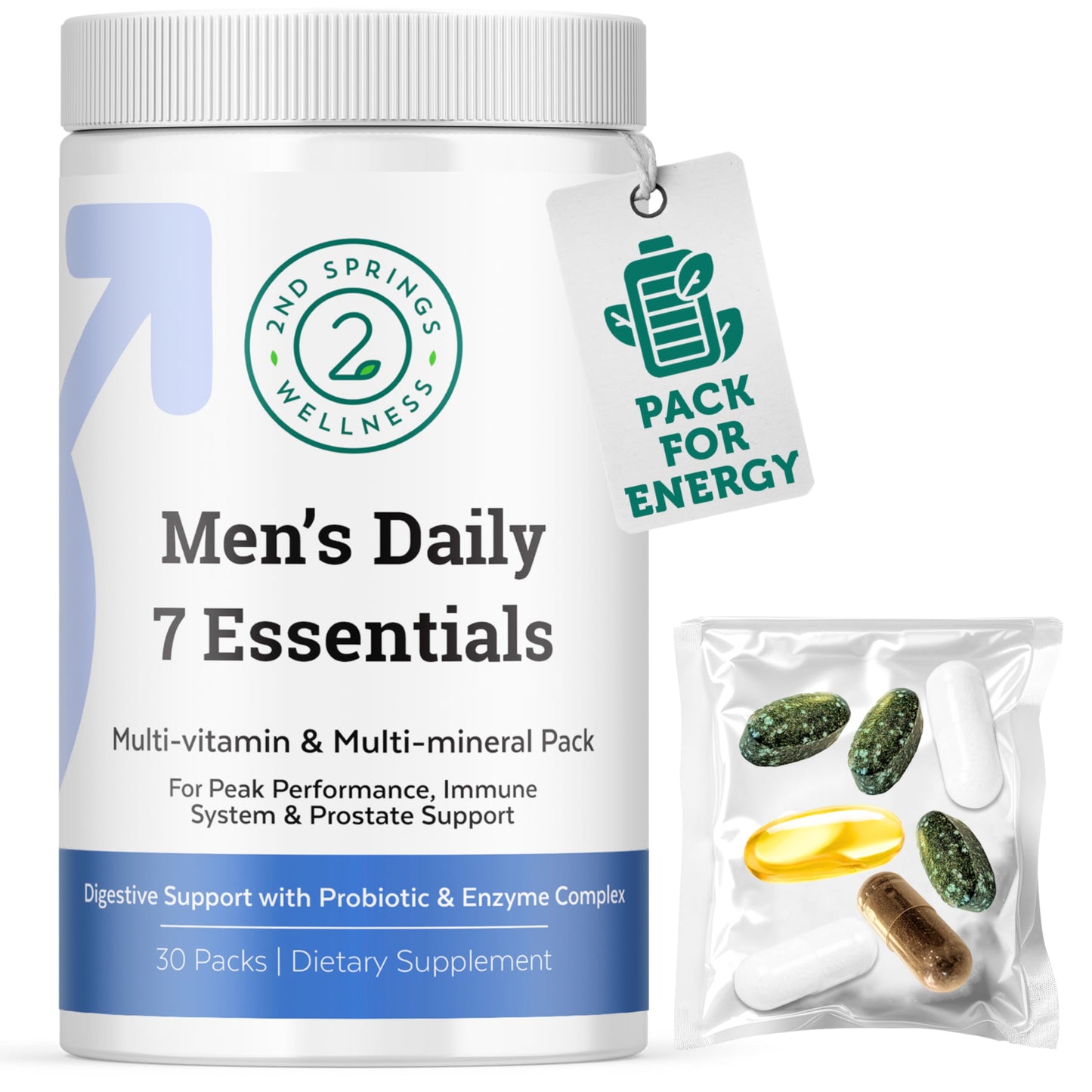 2nd Springs Daily 7 Essentials Men's Vitamin Pack Capsule 1 Count