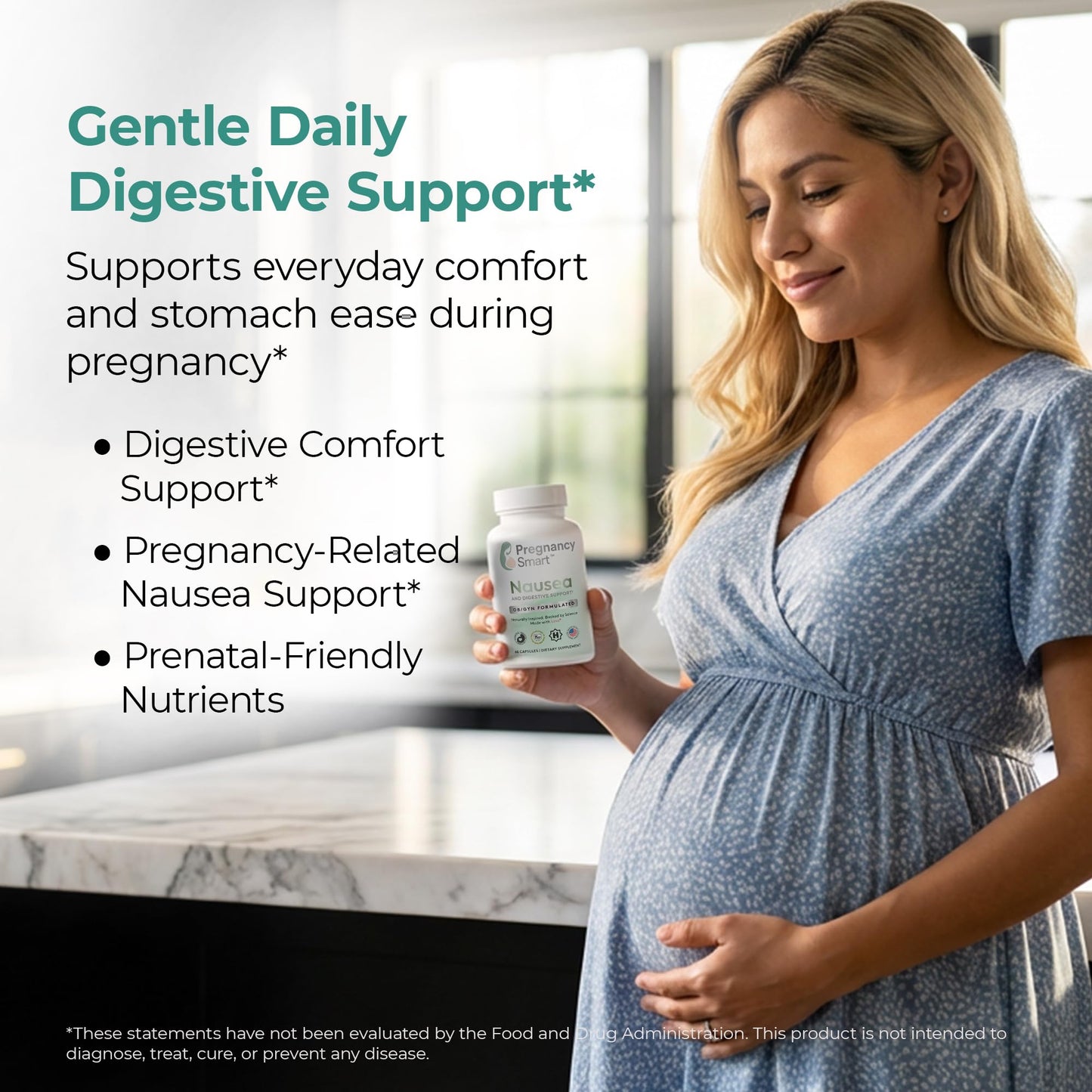 Pregnancy Smart Ginger, Vitamin B6 & Electrolytes Capsules 60 Count