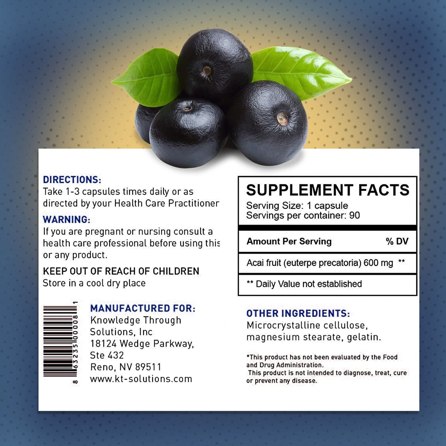 Synerplex Acai Capsules 90 Count
