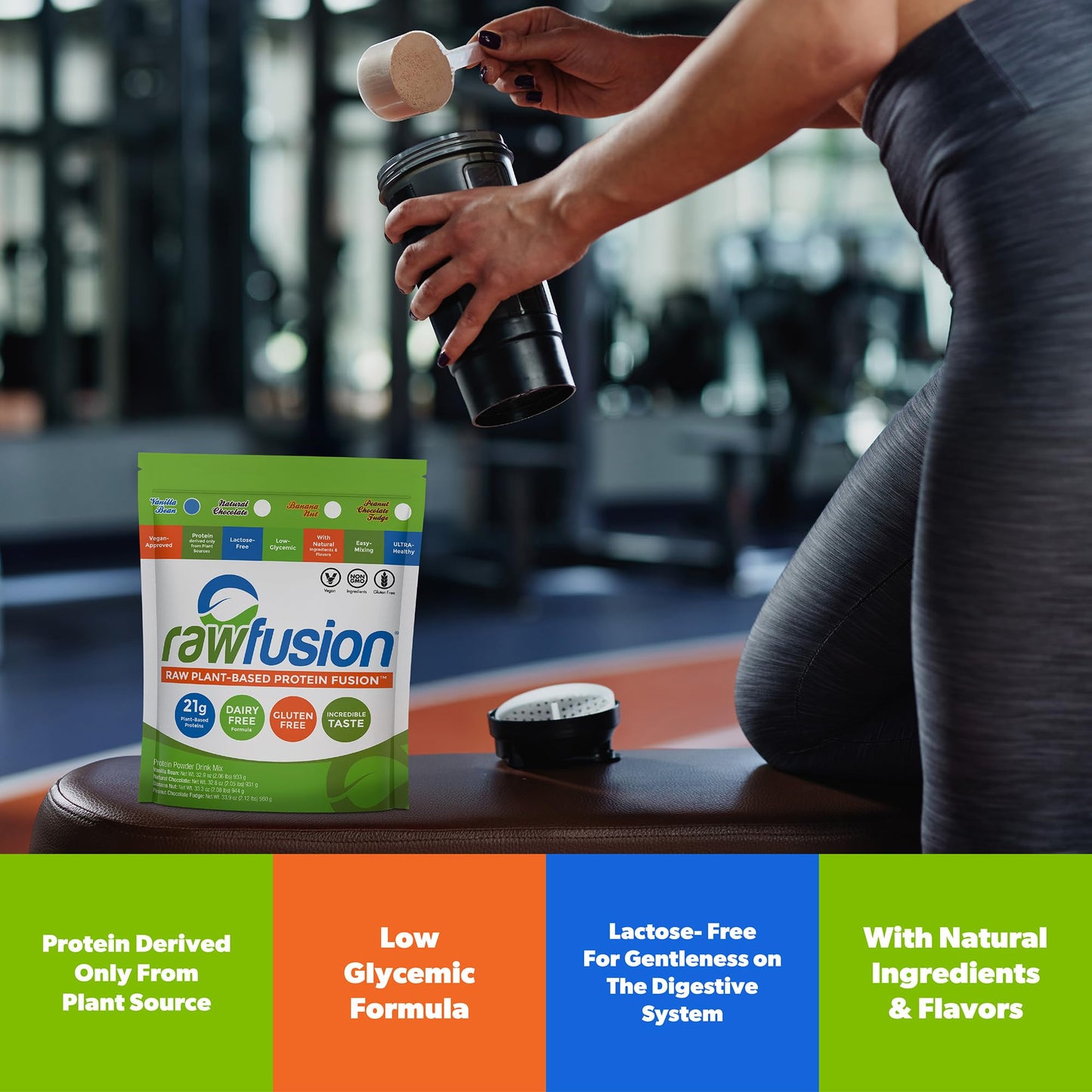 SAN Rawfusion Vegan Protein Powder Vanilla Bean 31.7 oz