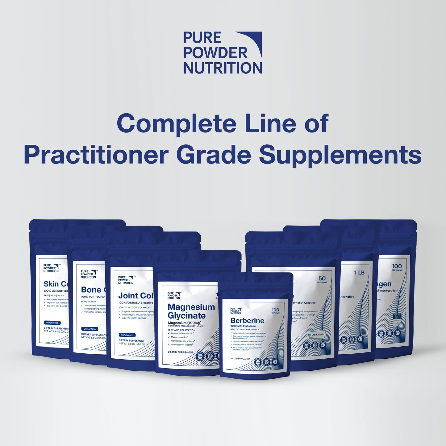 Pure Powder Nutrition Magnesium Bisglycinate (Glycinate) 100mg Capsules, 100 Count