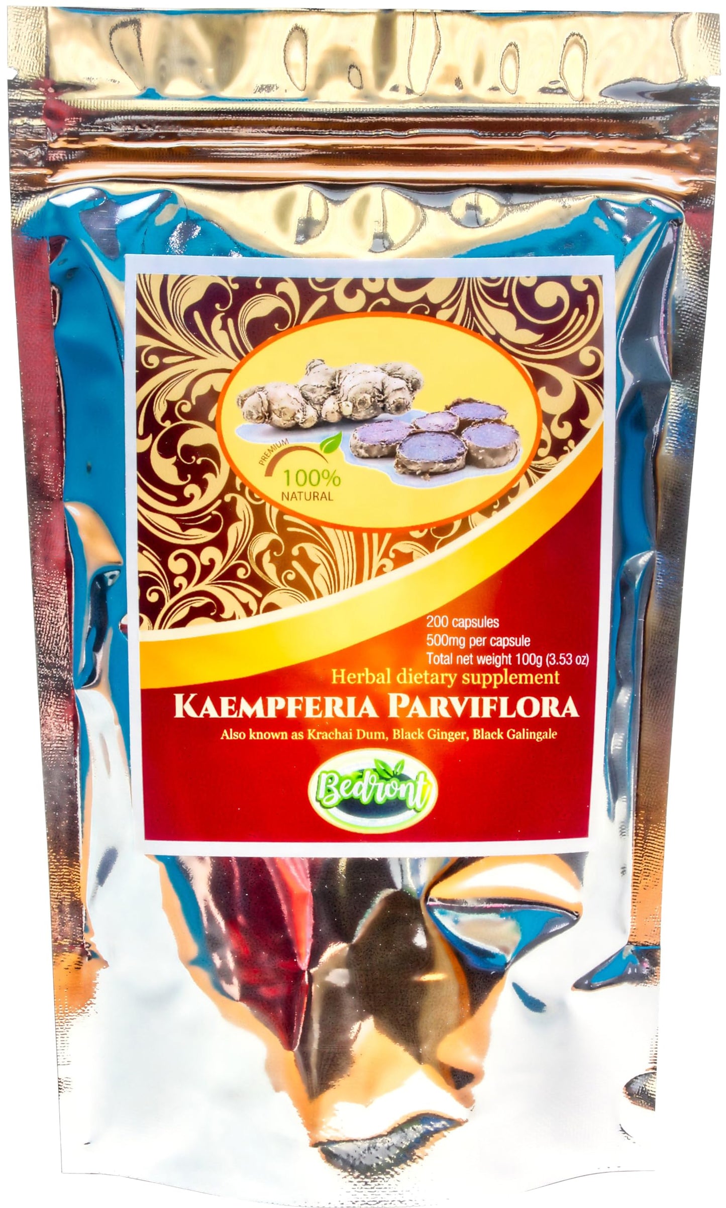 Bedront Kaempferia Parviflora Herbal Dietary Supplement 100 Capsules