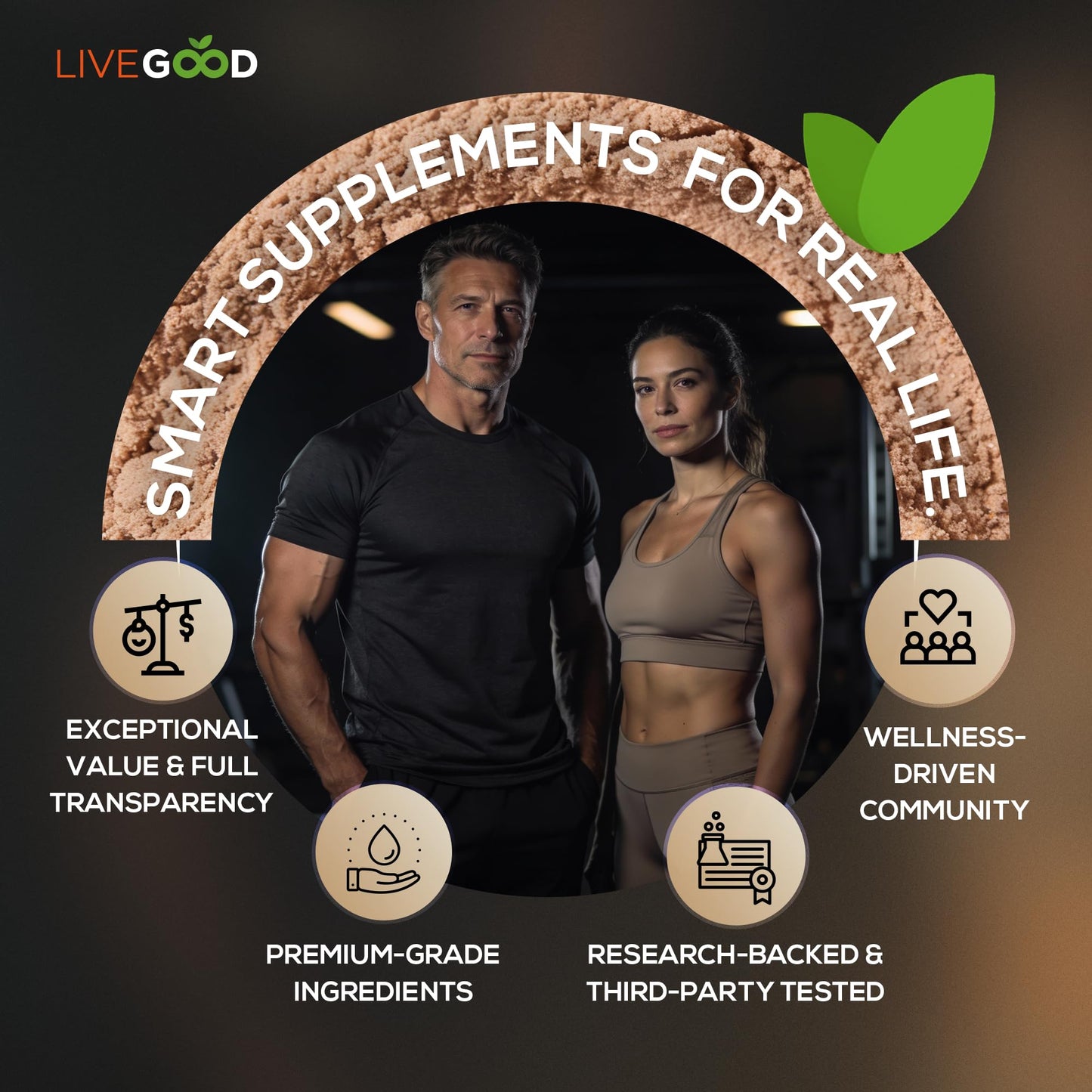 LIVEGOOD Whey Protein Isolate with Colostrum Protein Powder, Chocolate, 27.7