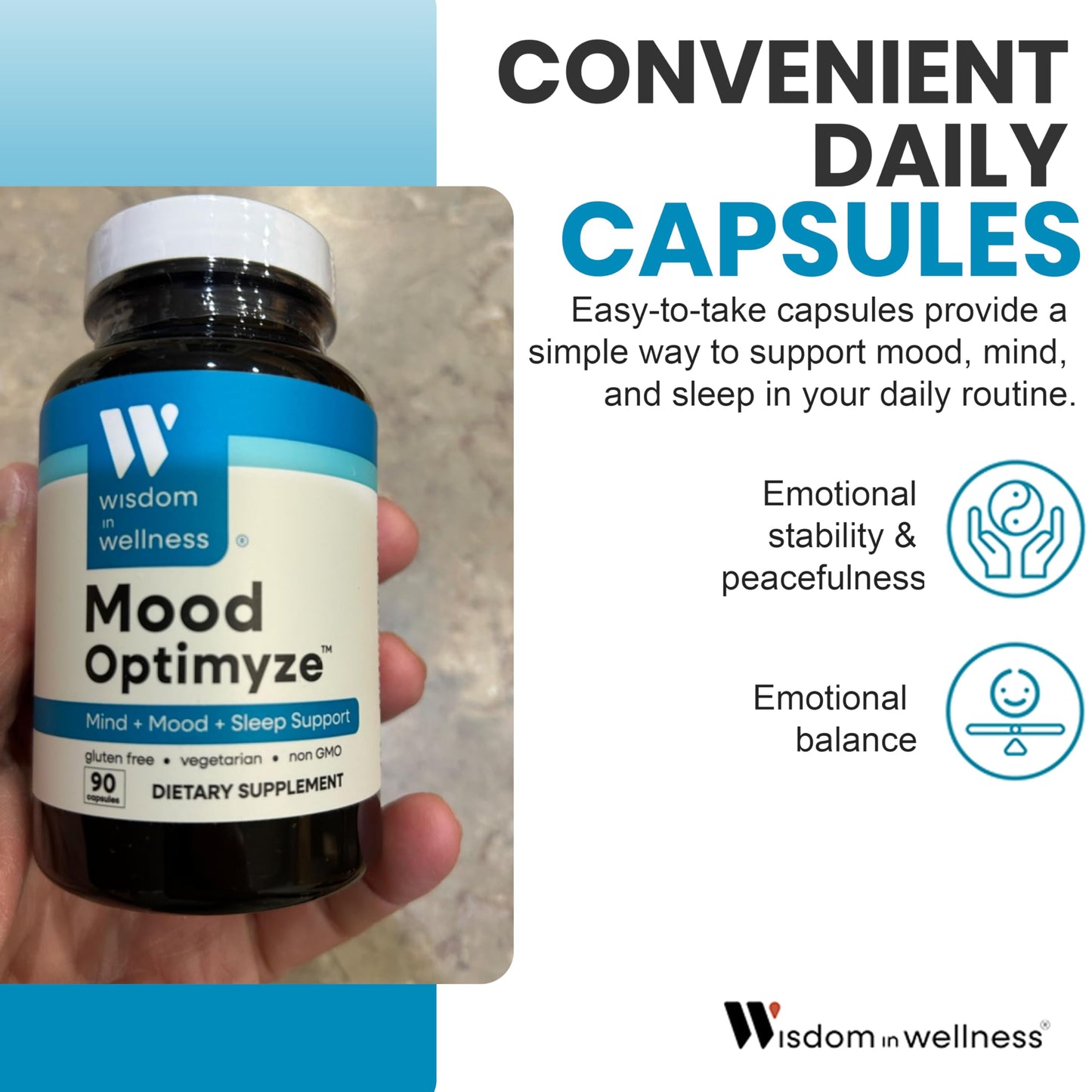 Wisdom In Wellness Mood Optimyze Capsules, 90 Count