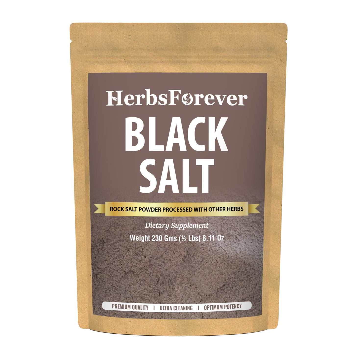Herbsforever Black Salt Powder Kala Namak Mineral 230 GMS 8.11 Ounce