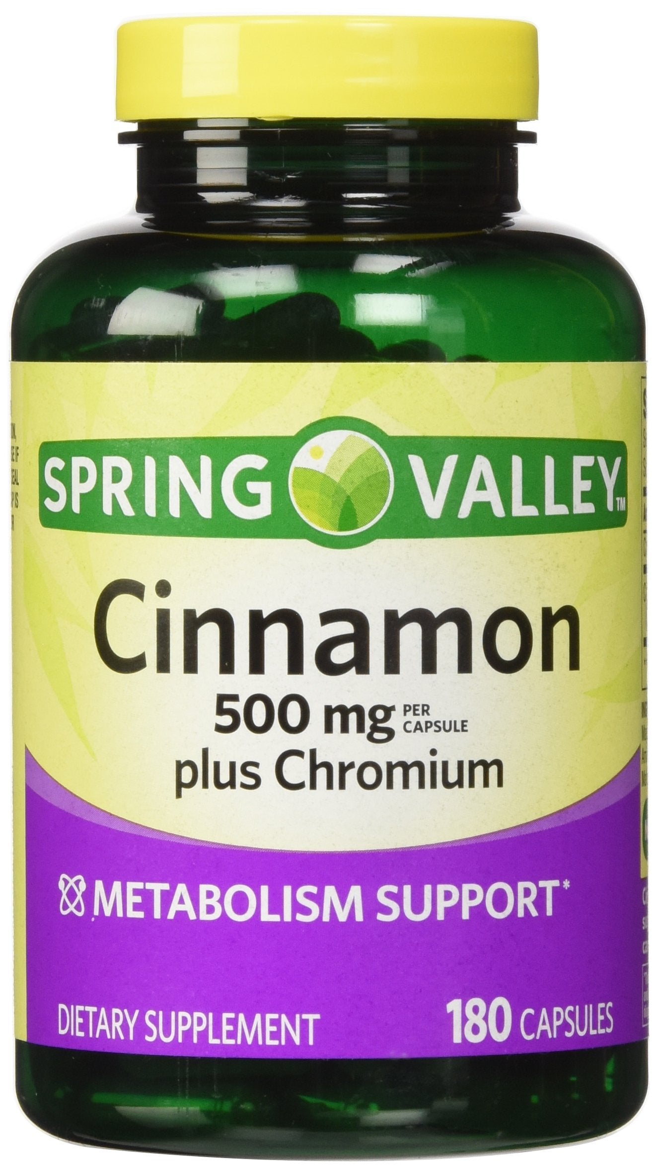 Spring Valley Cinnamon 500mg Plus Chromium Capsules, 360 Count