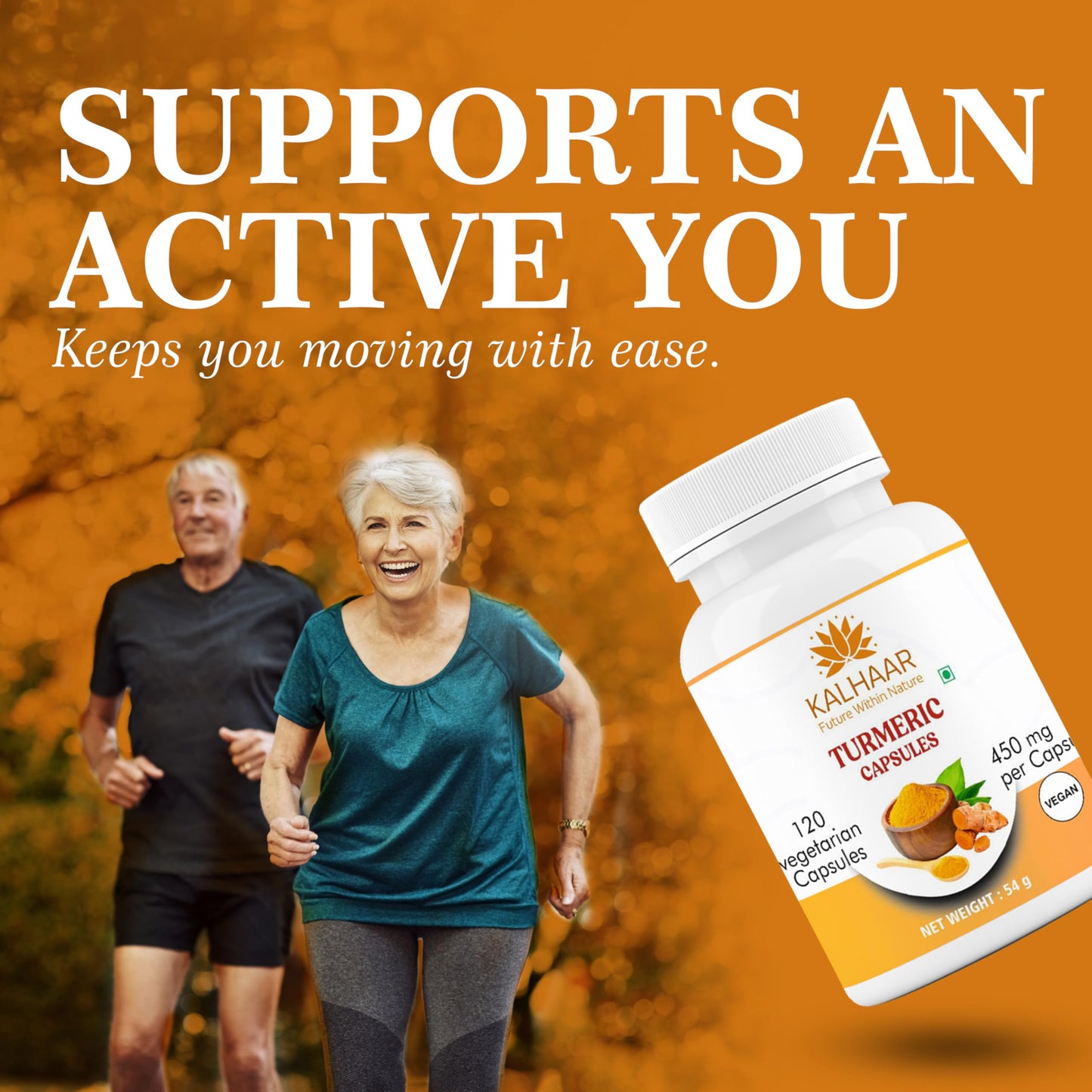 KALHAAR Turmeric Capsules 120 Vegan Capsules