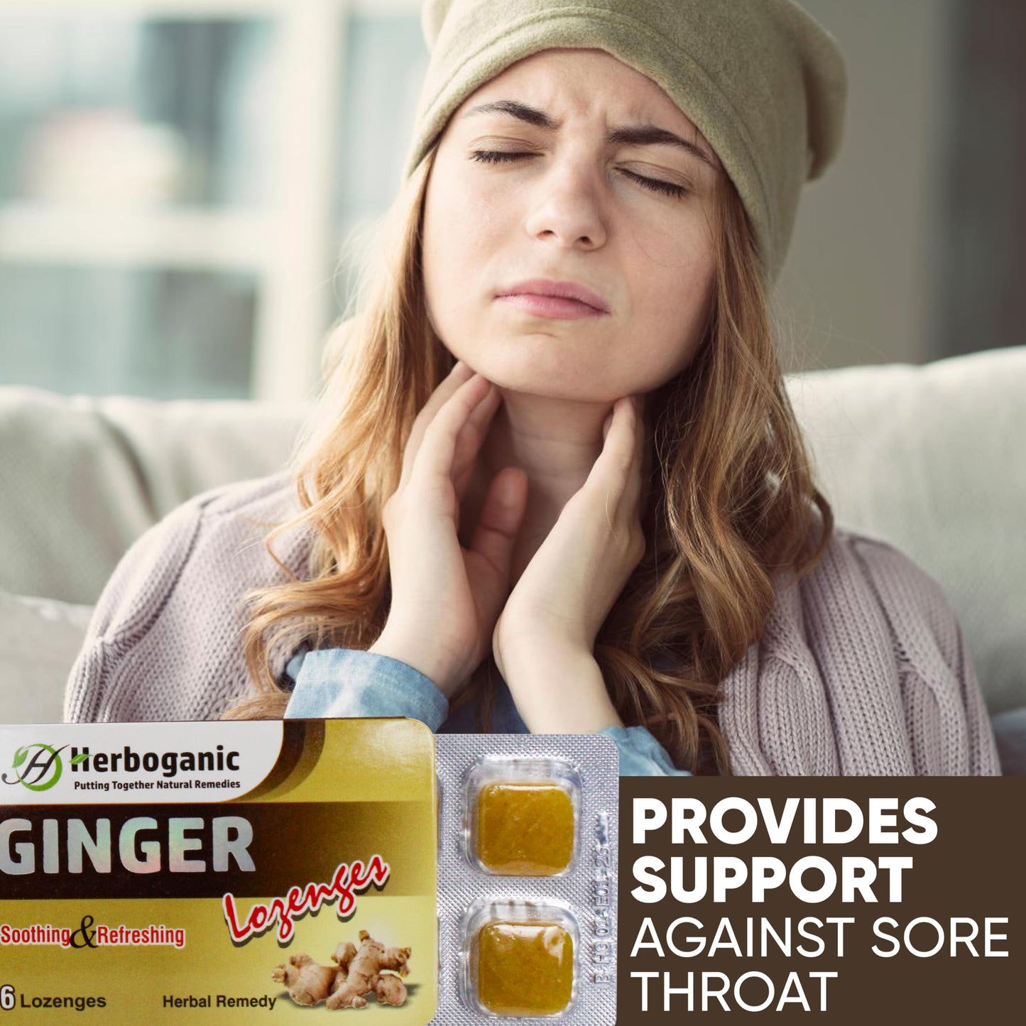 HERBOGANIC Ginger Lozenges 120 Tablets