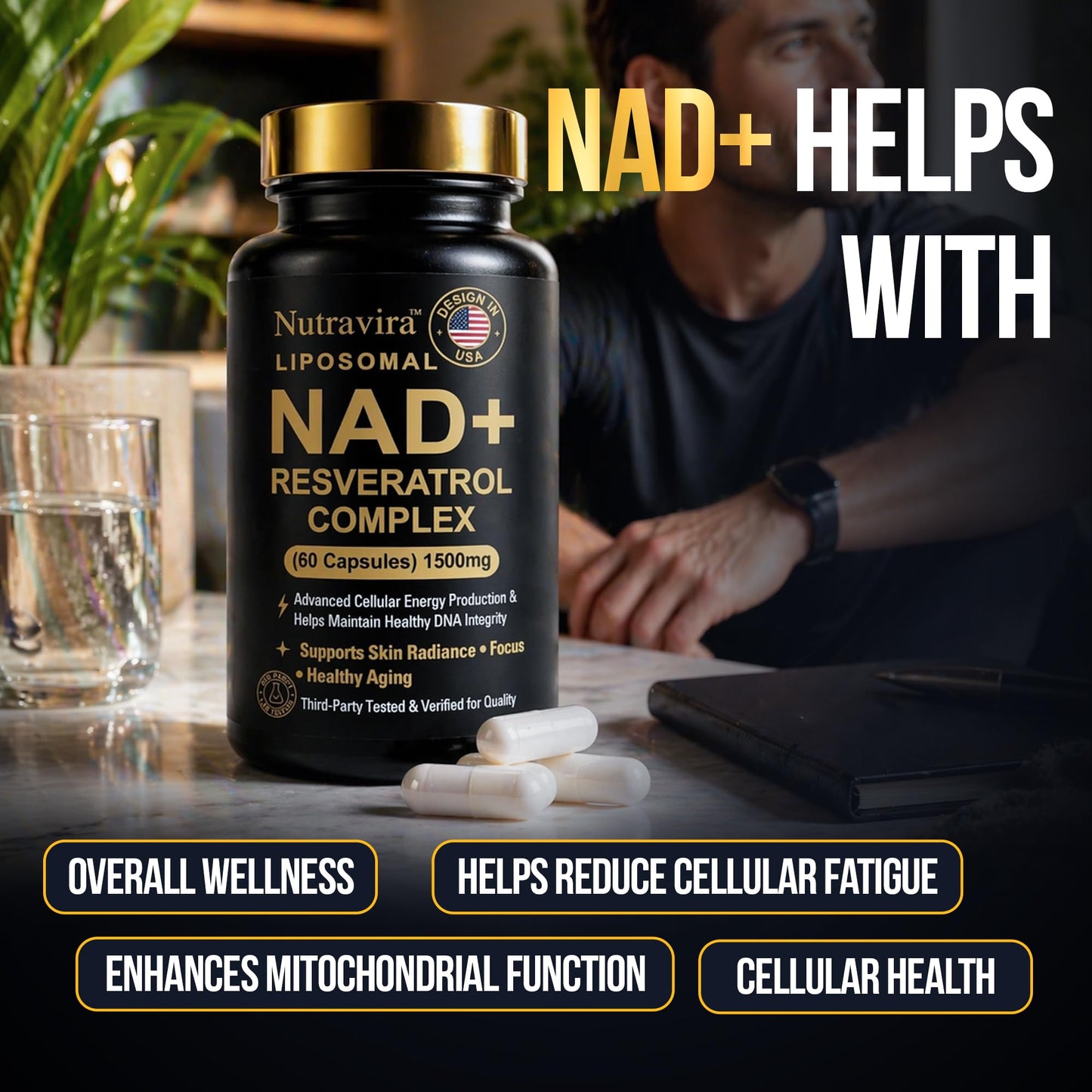 Nutravira Liposomal NAD+ Resveratrol Complex 60 Capsules