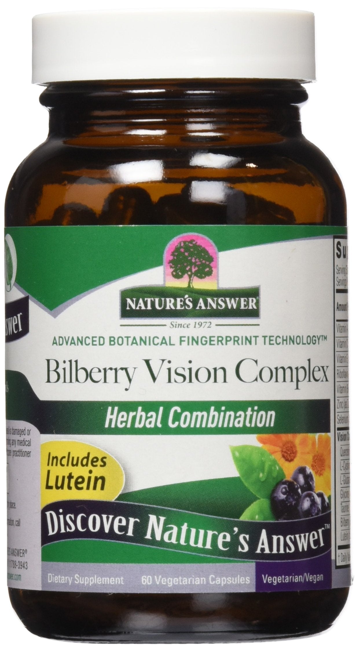 Nature's Answer Bilberry Vision Complex Capsules, 60 Count