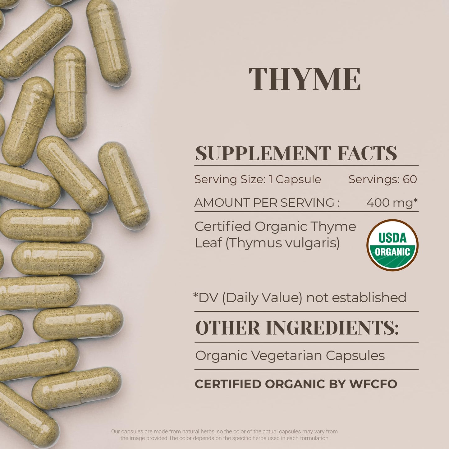 Garden Organics Thyme Capsule, 60 Capsules