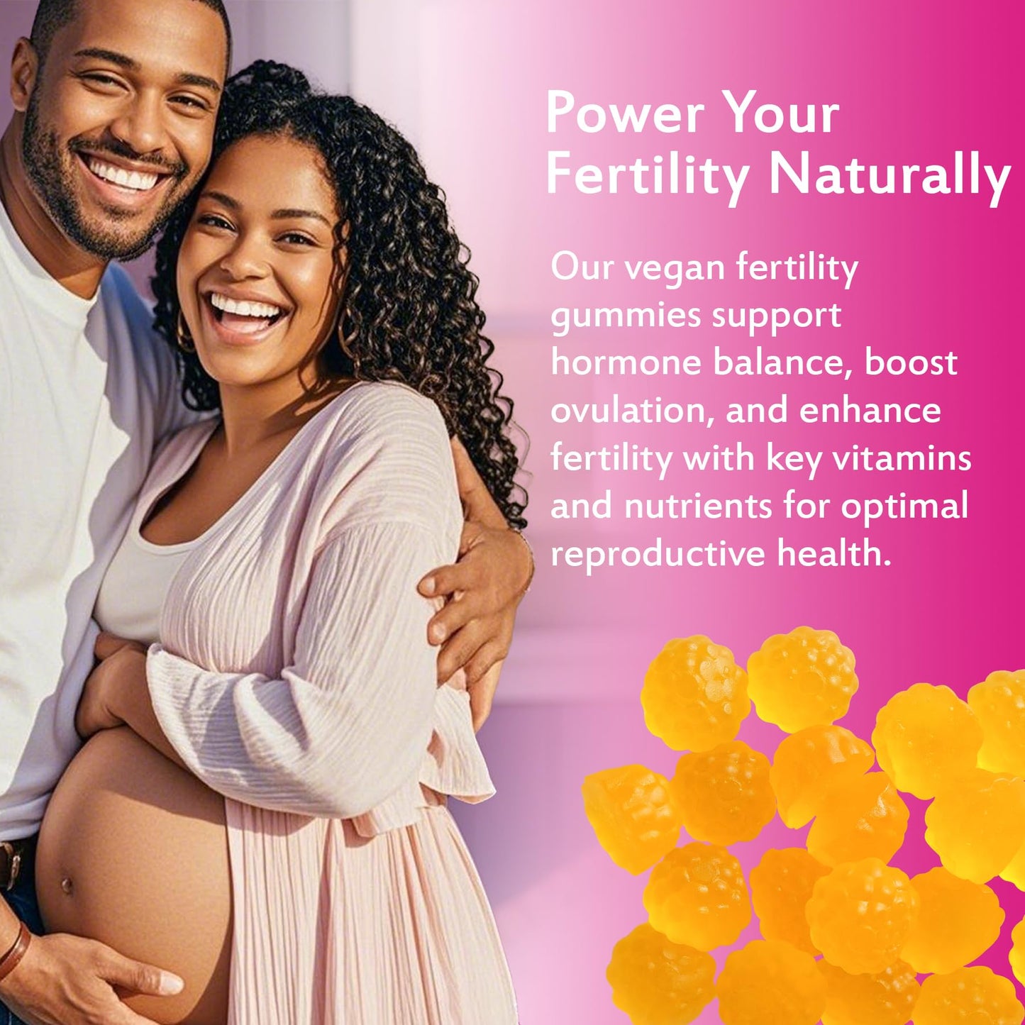 Laicuherb Fertility Support Gummies for Women Prenatal Vitamins with Myo-Inositol & Pantothenic Acid, 60 Count