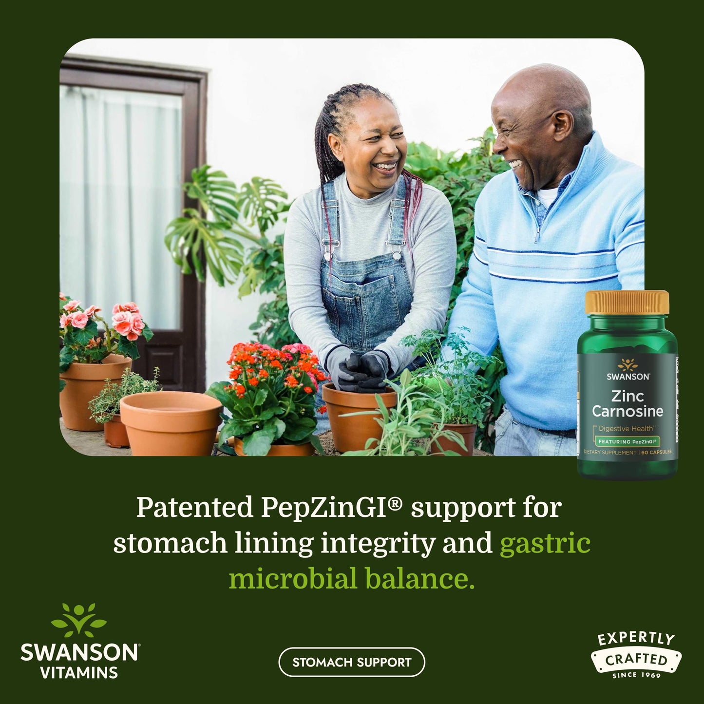 Swanson Ultra Zinc Carnosine (PepZinGI) Gastric Health Supplement, 60 Capsules