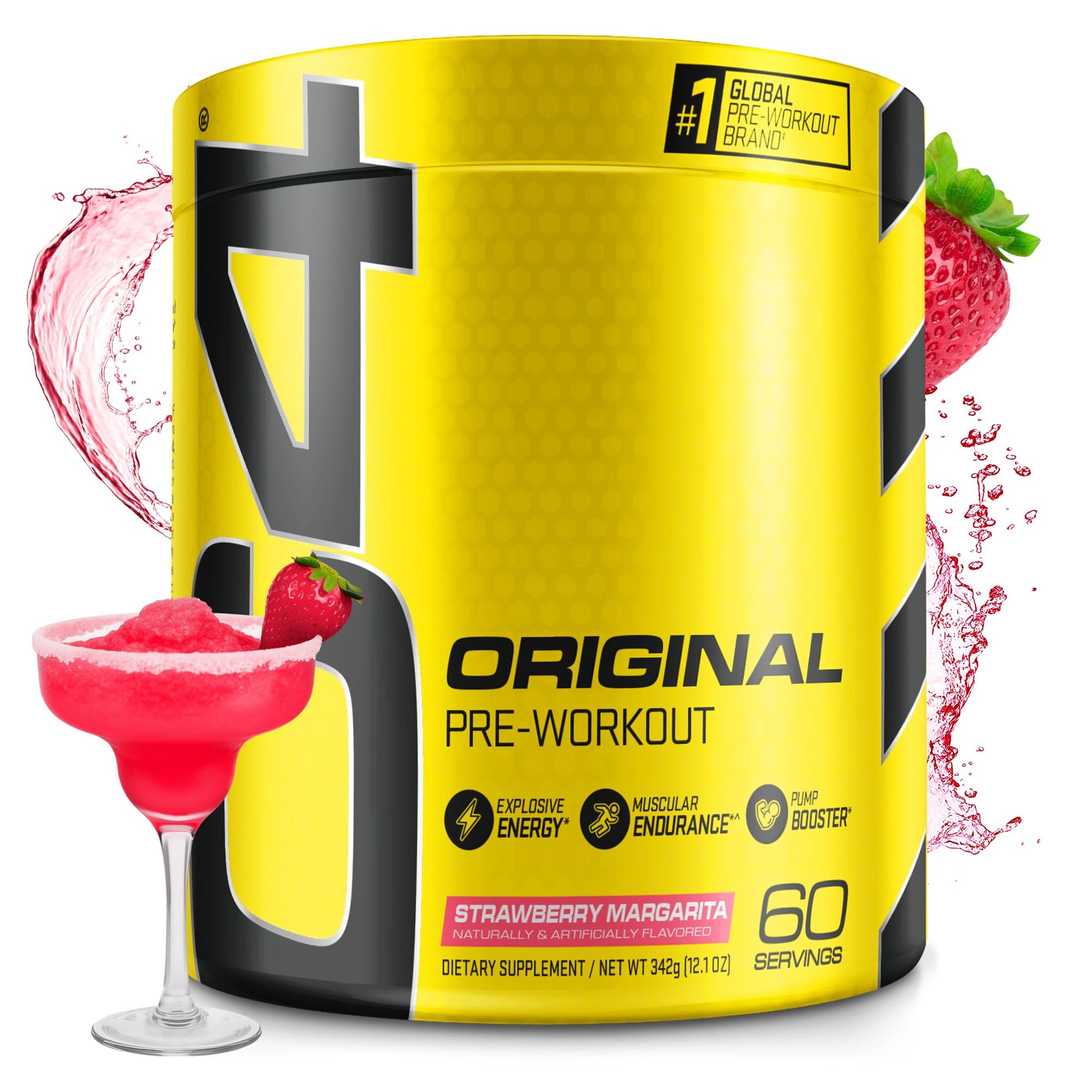 C4 Original Pre Workout Powder Strawberry Margarita, 12.1 oz