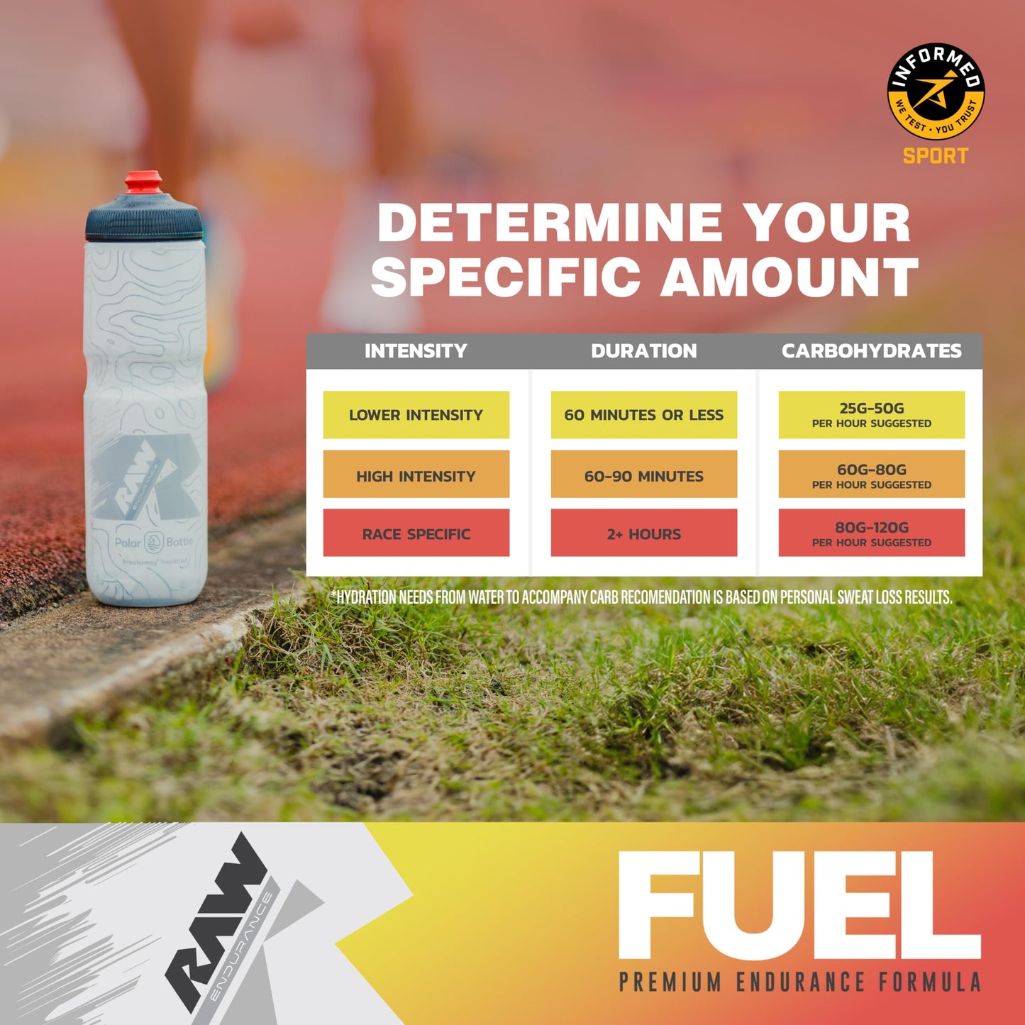 RAW Fuel Premium Endurance Supplement Powder, Orange, 57.28 oz