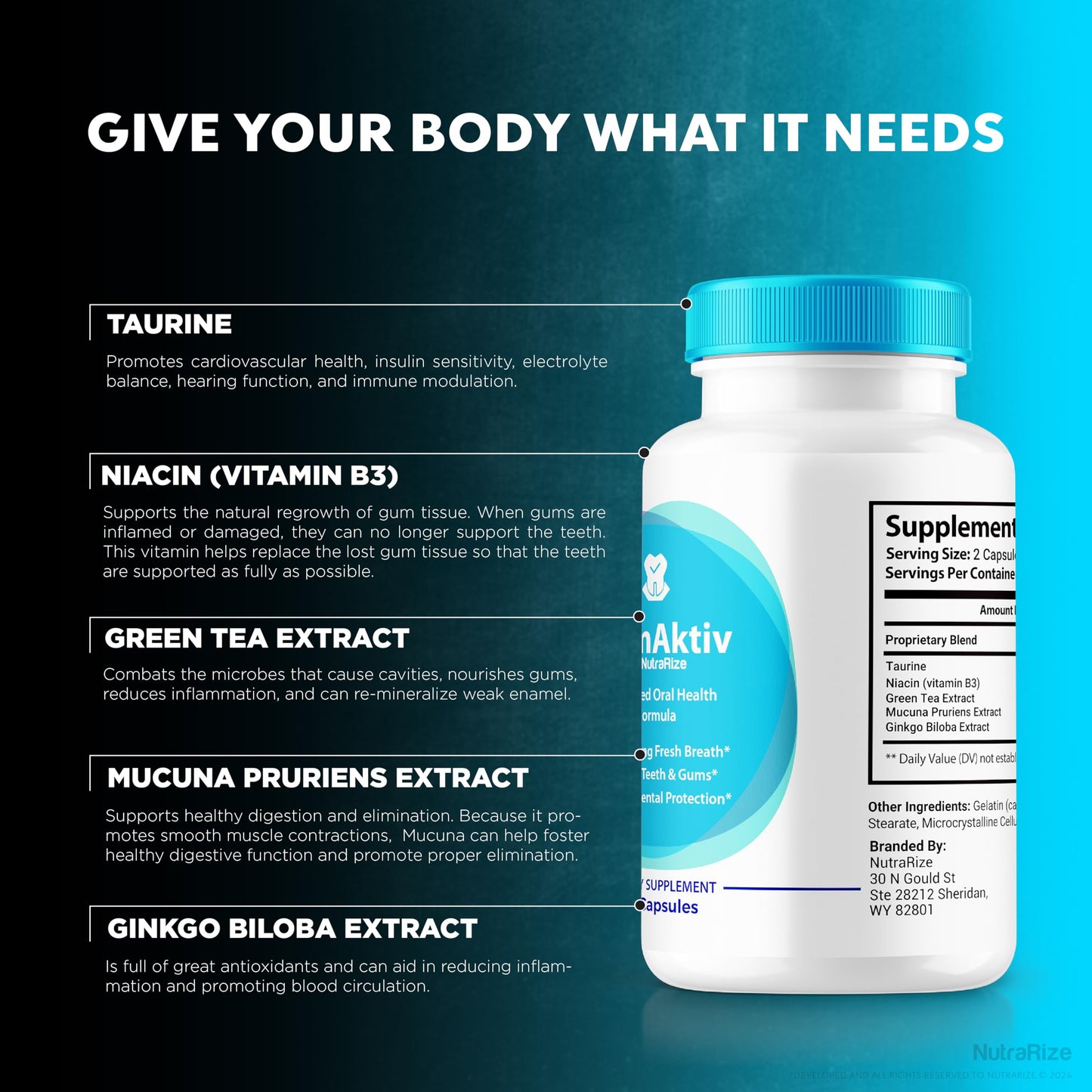 NutraRize GumAktiv Oral Probiotic Formula Capsule, 60 Capsules