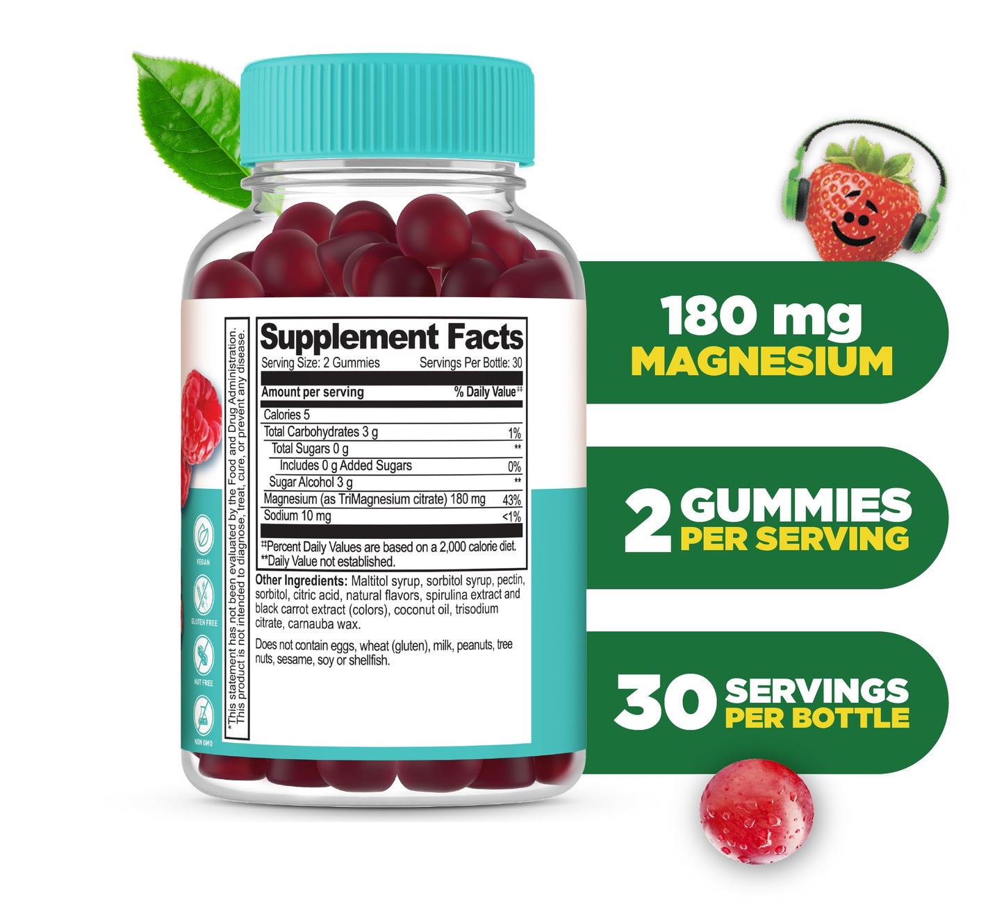 Lifeable Magnesium Citrate Gummies 60 Count