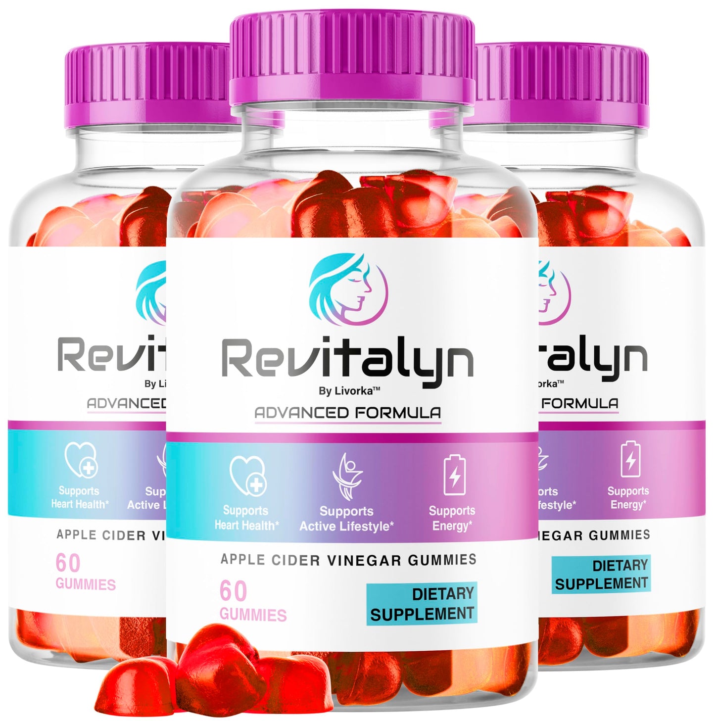LIVORKA Revitalyn Apple Cider Vinegar Daily Formula Gummies, 180 Gummies