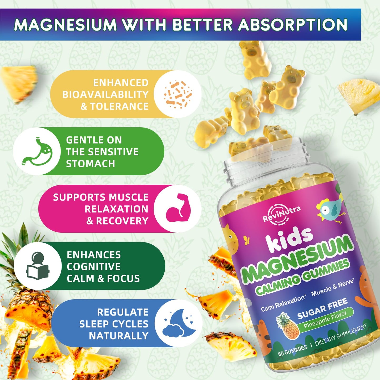 ReviNutra Magnesium Glycinate Gummies, 120 Gummies