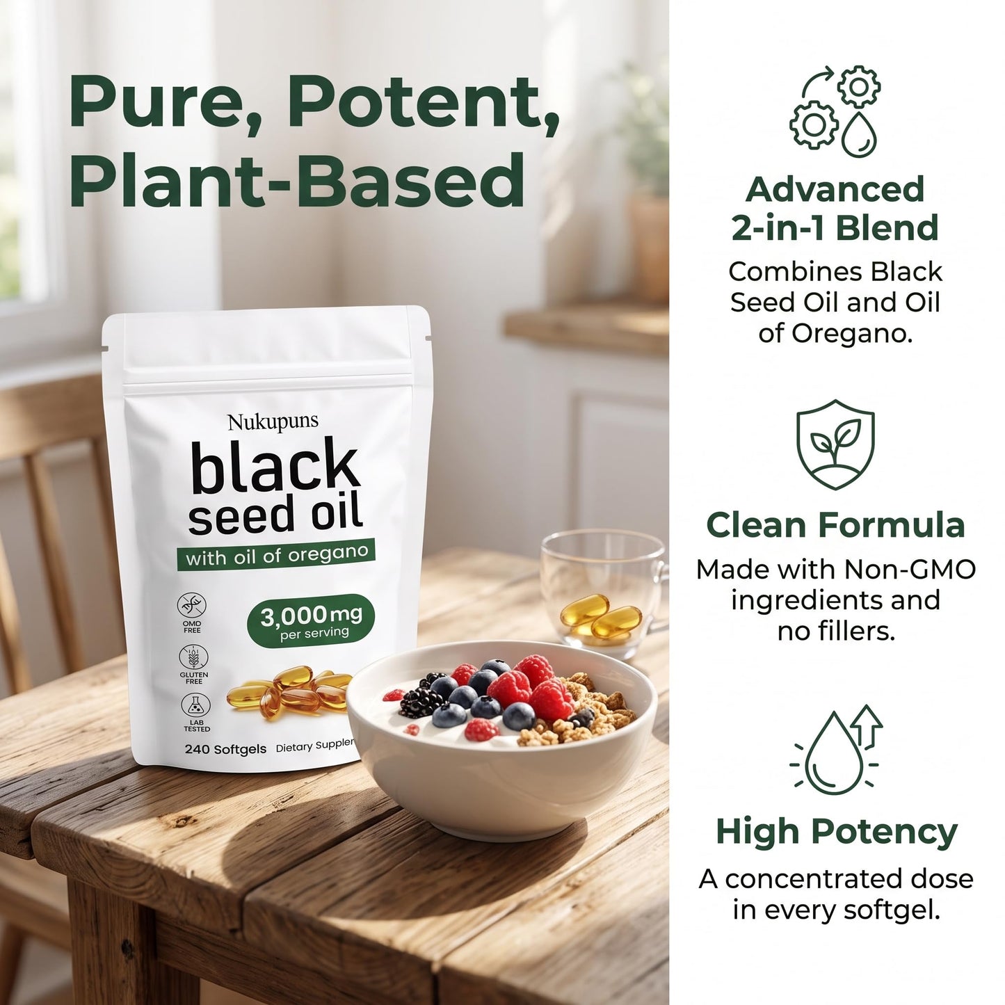Nukupuns Ethiopian Black Seed Oil Softgels 240 Softgels