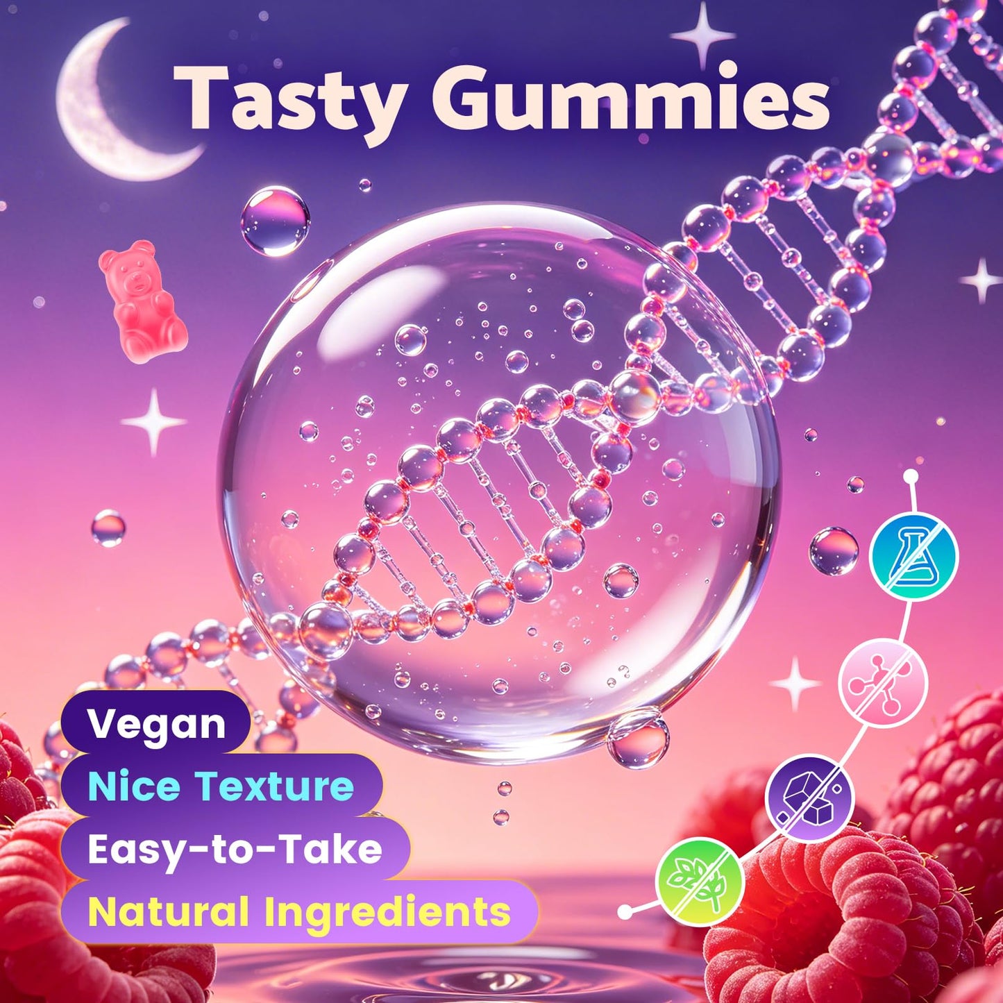 MEENCCD Glycine 1000mg Gummy 60 Count