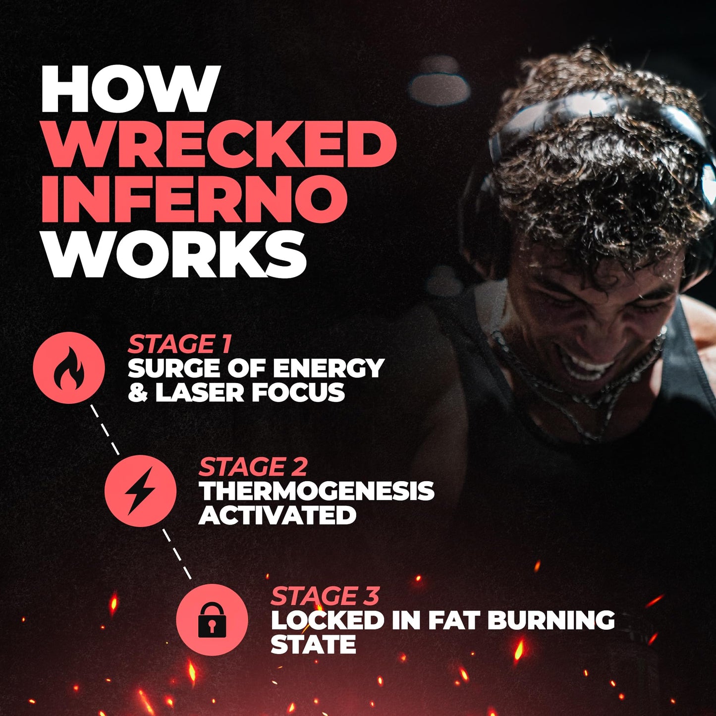 Huge Supplements Wrecked Inferno Thermogenic Pre Workout Powder, 15.5 oz