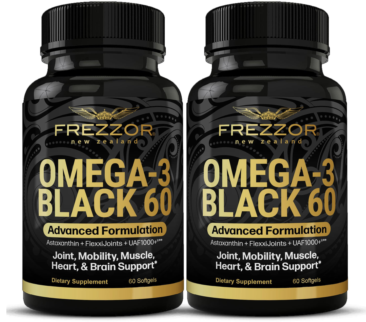 FREZZOR Omega 3 Black for Joint Care & Comfort New Zealand Green Lipped Mussel Oil Softgel 120 Count