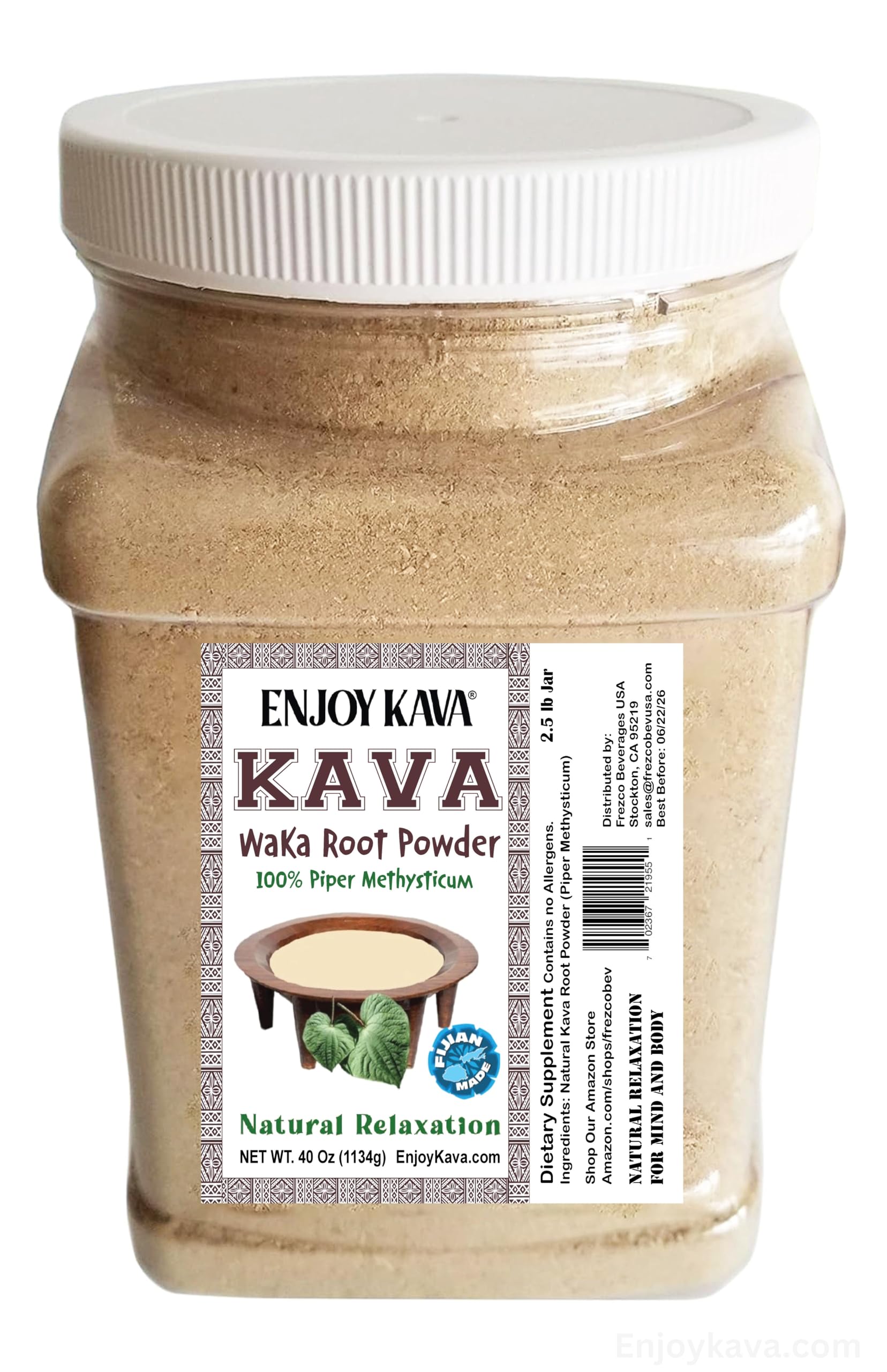 Enjoy Kava Kava Waka Powder – Authentic Noble Kava Root Powder, Powder, 1 Ounce