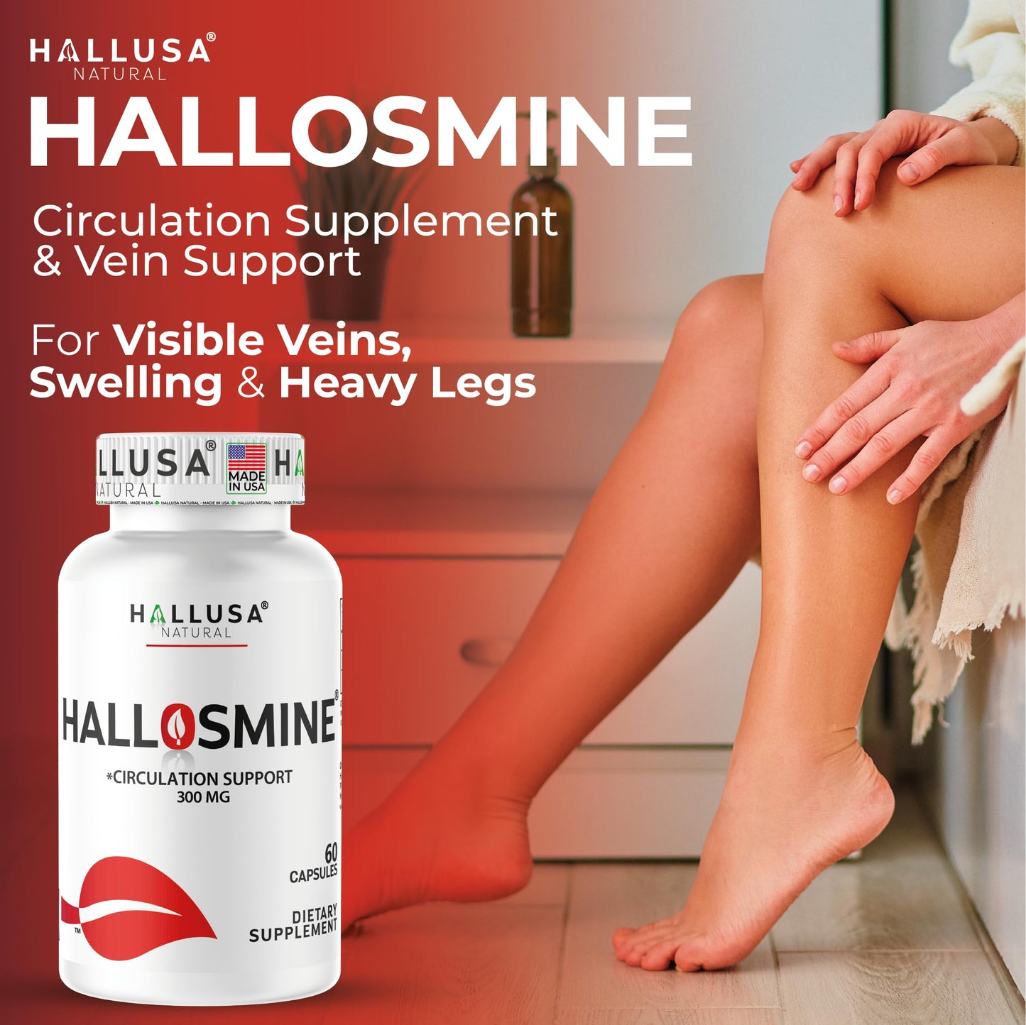 Hallusa Natural Diosmin Circulation Capsule, 60 Count