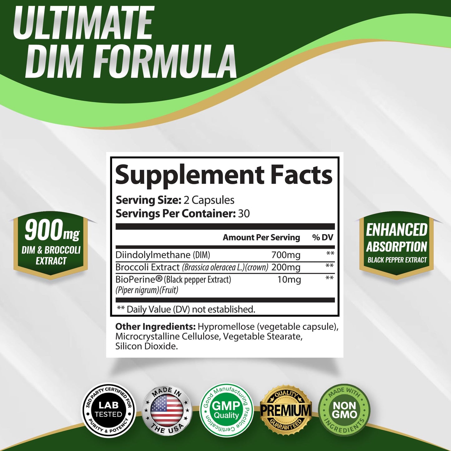 Toplux DIM Supplement 910mg - Diindolylmethane to Support Estrogen Metabolism & Hormone Balance for Men & Women, Vegan Non-GMO, 120 Capsules