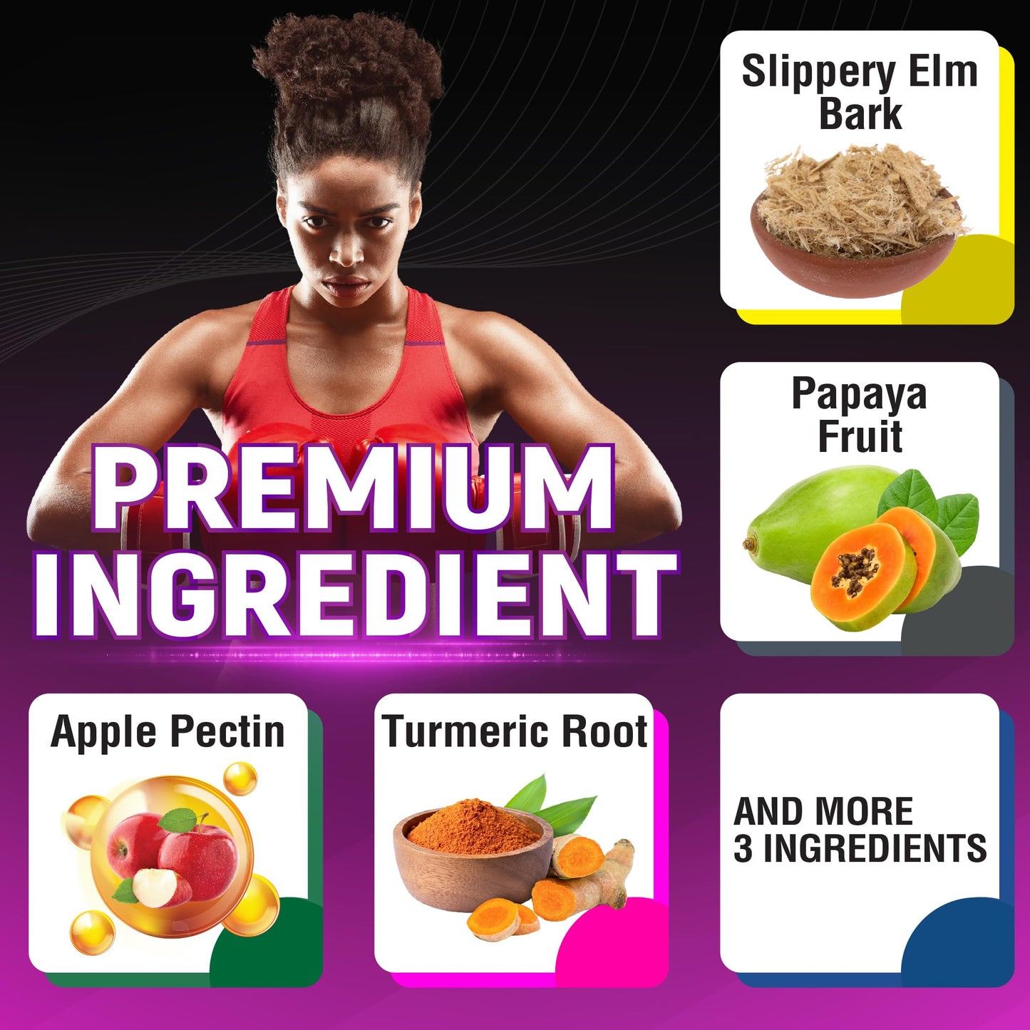 CIVIMUNA Slippery Elm Capsules with Slippery Elm, Papaya Fruit, Apple Pectin, 90 Capsules