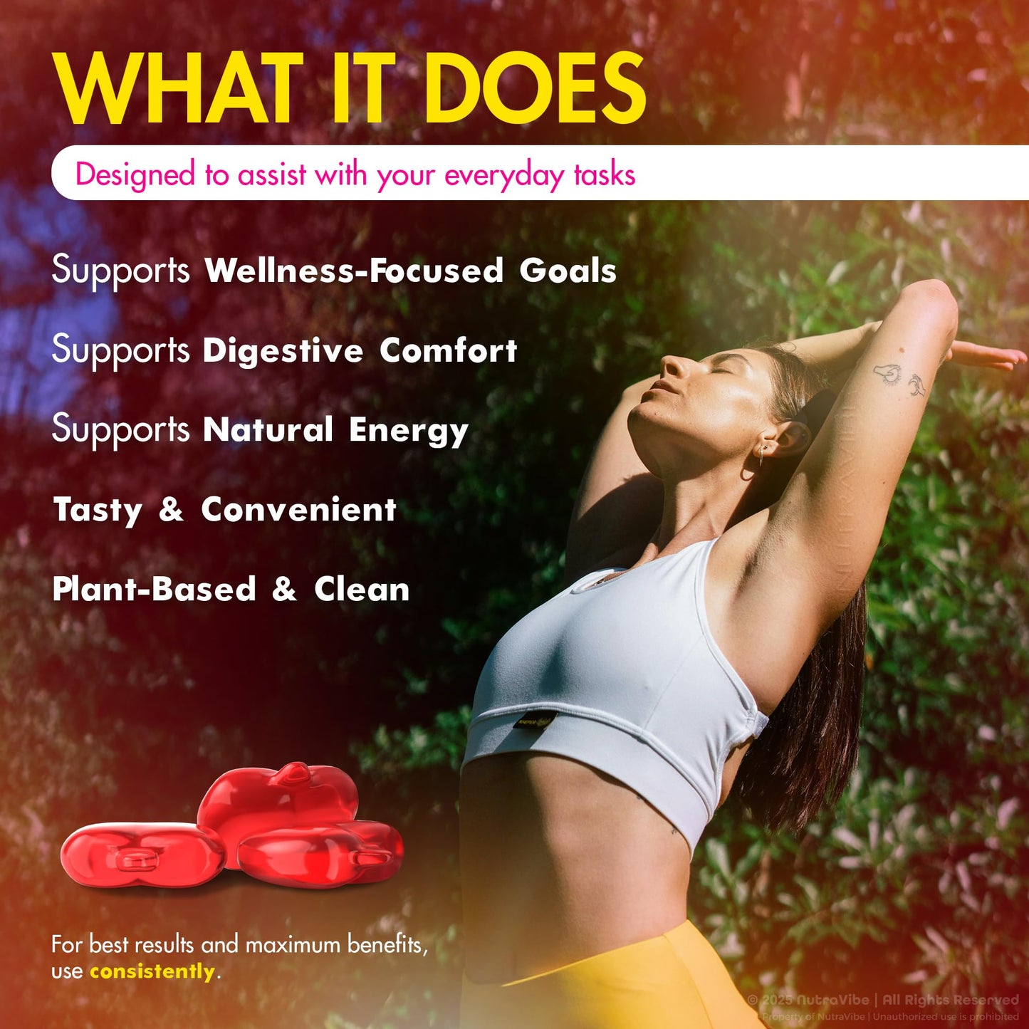 NutraVibe BodyAura Gummies – Keto + Apple Cider Vinegar Advanced Formula for Body Goals, Balance & Natural Energy, Delicious Easy-to-Chew Keto ACV Gummy, 180 Gummies