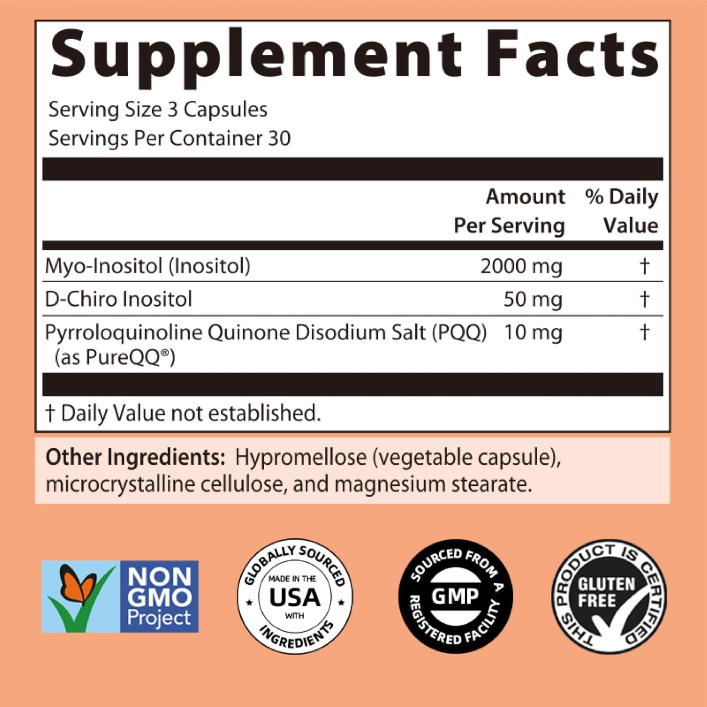 NATURESPAN Inositol, PQQ + Inositol & Chiral Inositol 40:1 Ratio 90 Capsules
